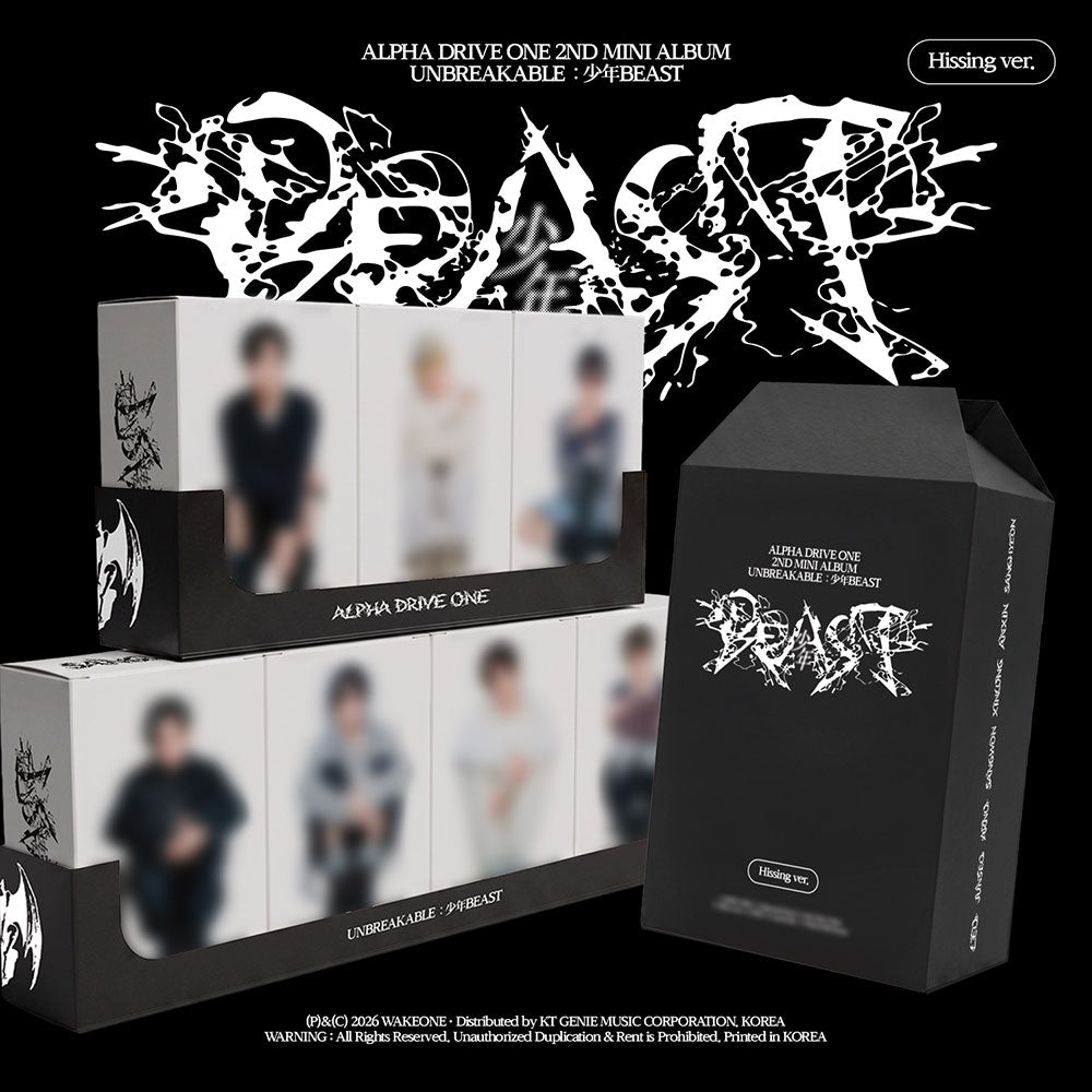 ALPHA DRIVE ONE 2ND MINI ALBUM - UNBREAKABLE : BEAST (HISSING VER.) + APPLEMUSIC PHOTOCARD