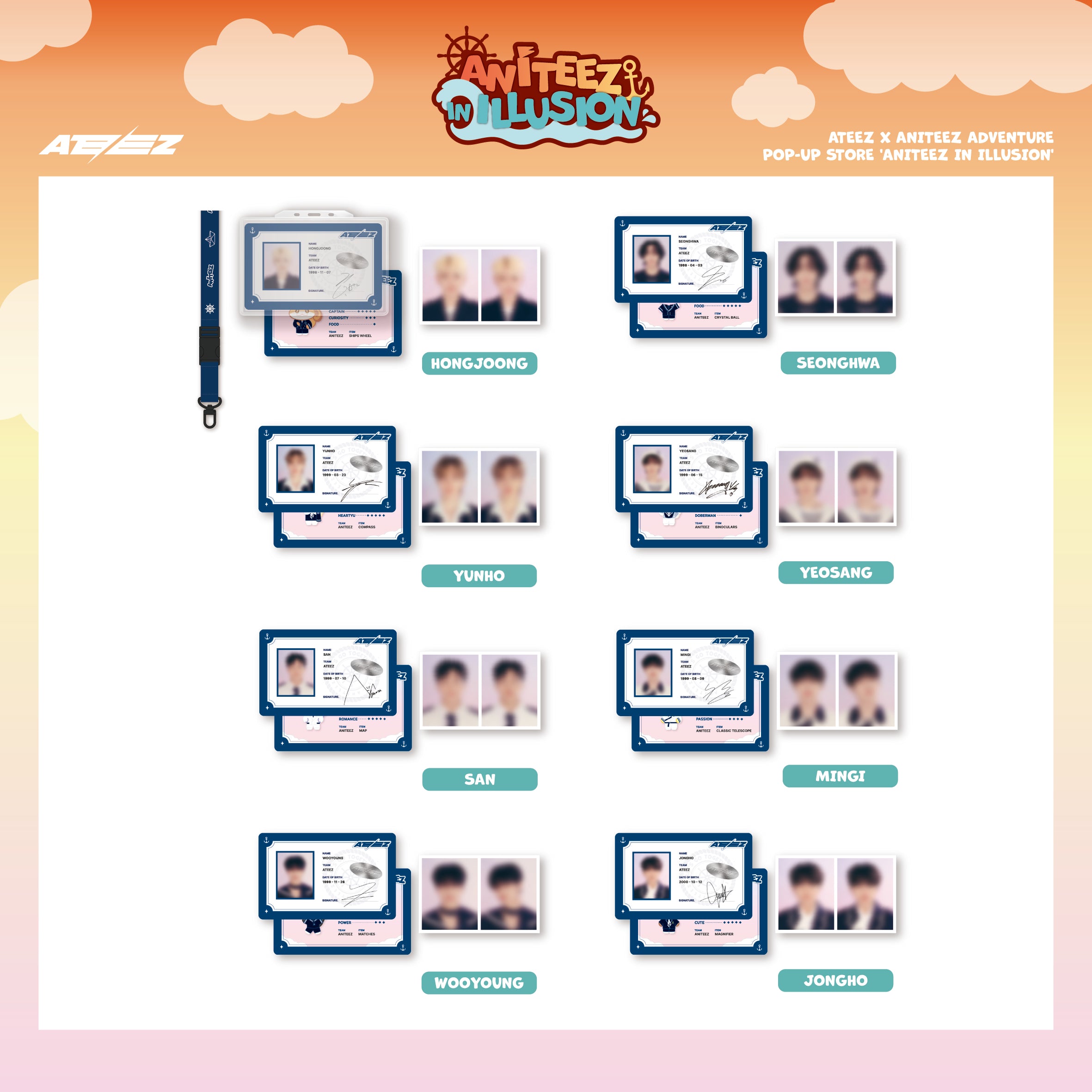 ATEEZ X ANITEEZ ADVENTURE POP-UP STORE 'ANITEEZ IN ILLUSION' OFFICIAL MD - 19. ADVENTURE ID SET