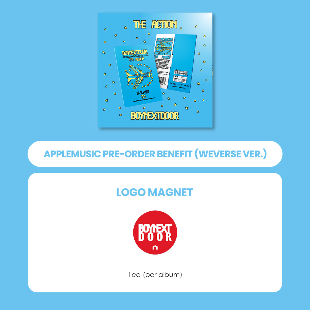 BOYNEXTDOOR 5TH EP ALBUM - THE ACTION (WEVERSE ALBUMS VER.) + APPLEMUSIC LOGO MAGNET (PRE-ORDER)