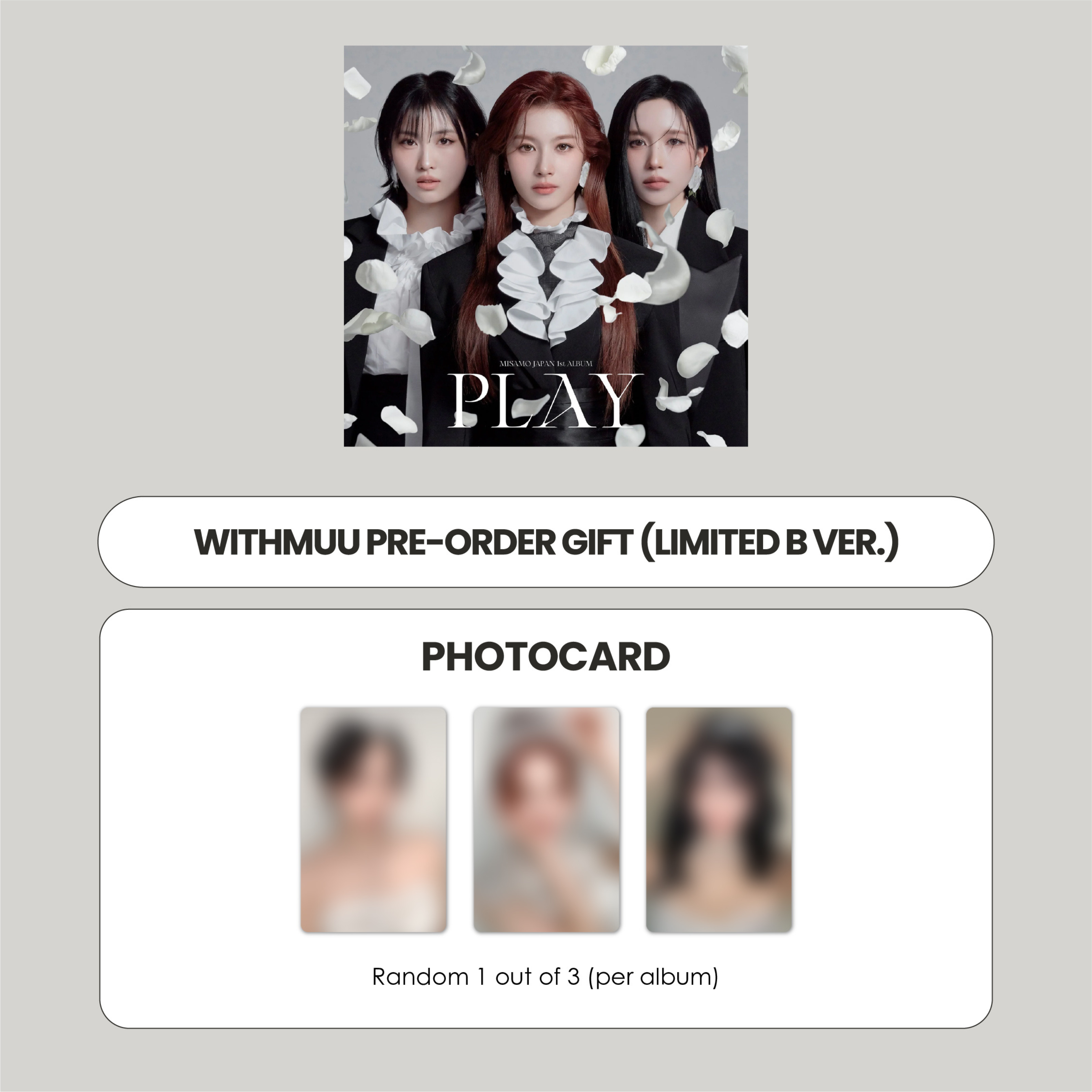 MISAMO JAPAN 1ST ALBUM - PLAY (LIMITED B VER.) + WITHMUU PHOTOCARD