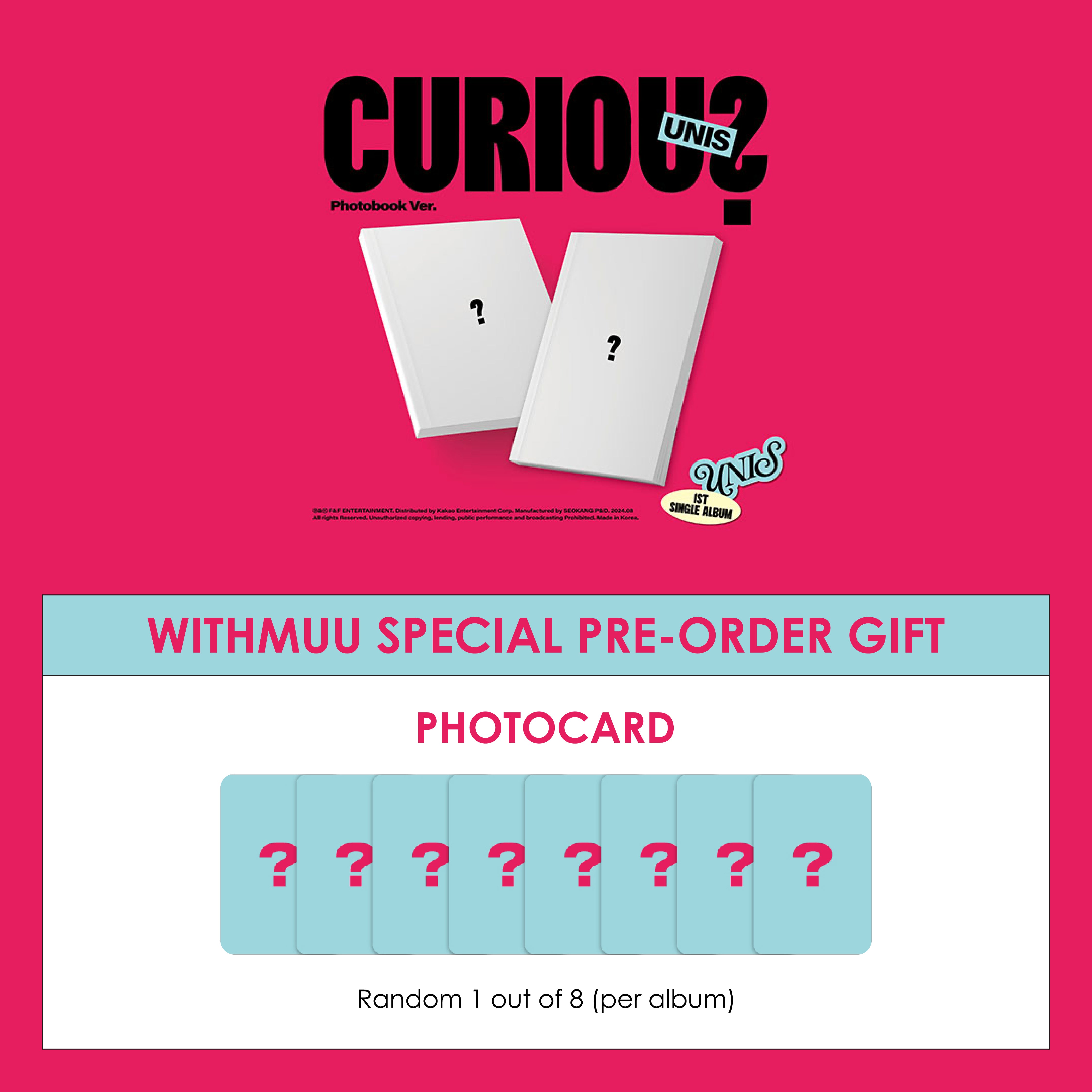 UNIS 1ST SINGLE ALBUM - CURIOUS (PHOTOBOOK VER.) + WITHMUU PHOTOCARD