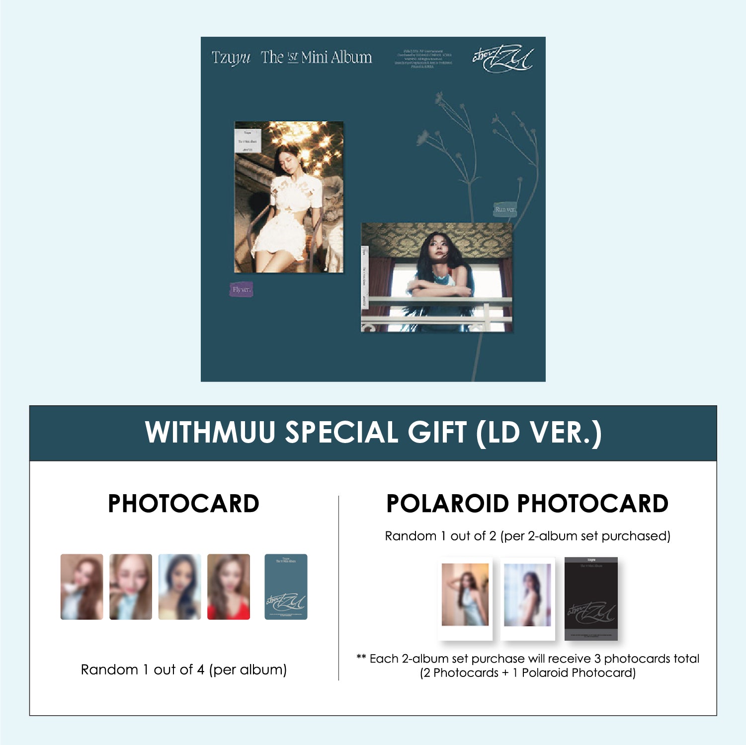 TZUYU 1ST MINI ALBUM - ABOUTZU + WITHMUU PHOTOCARD (LD VER.)