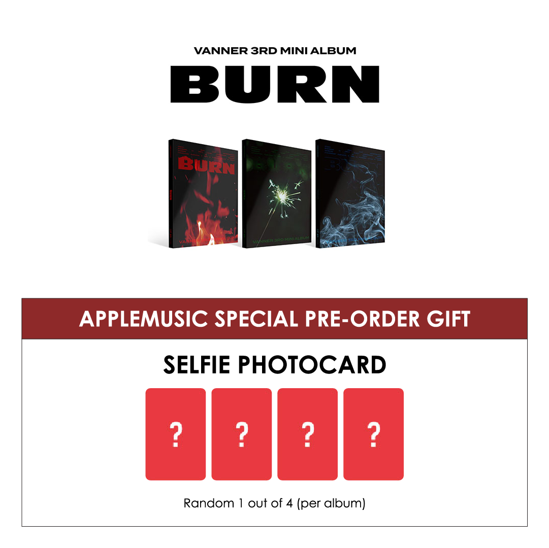 VANNER 3RD MINI ALBUM - BURN + APPLEMUSIC PHOTOCARD