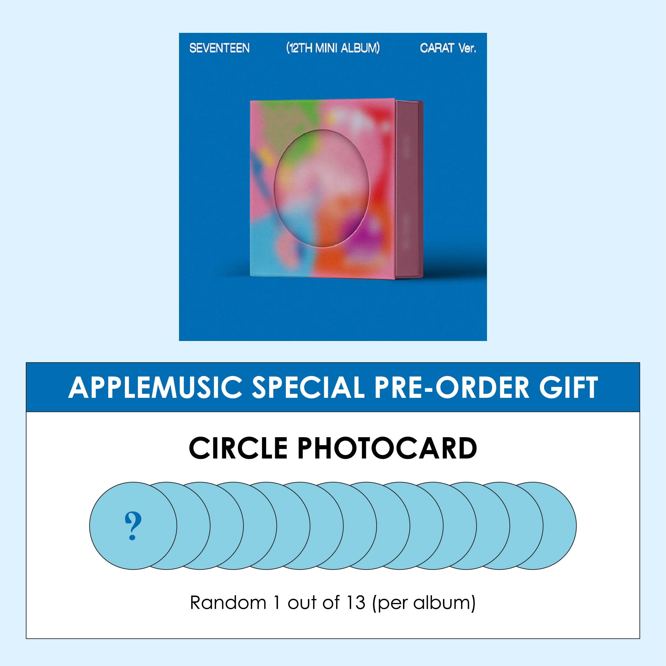 SEVENTEEN 12TH MINI ALBUM - SPILL THE FEELS (CARAT VER.) + APPLEMUSIC PHOTOCARD