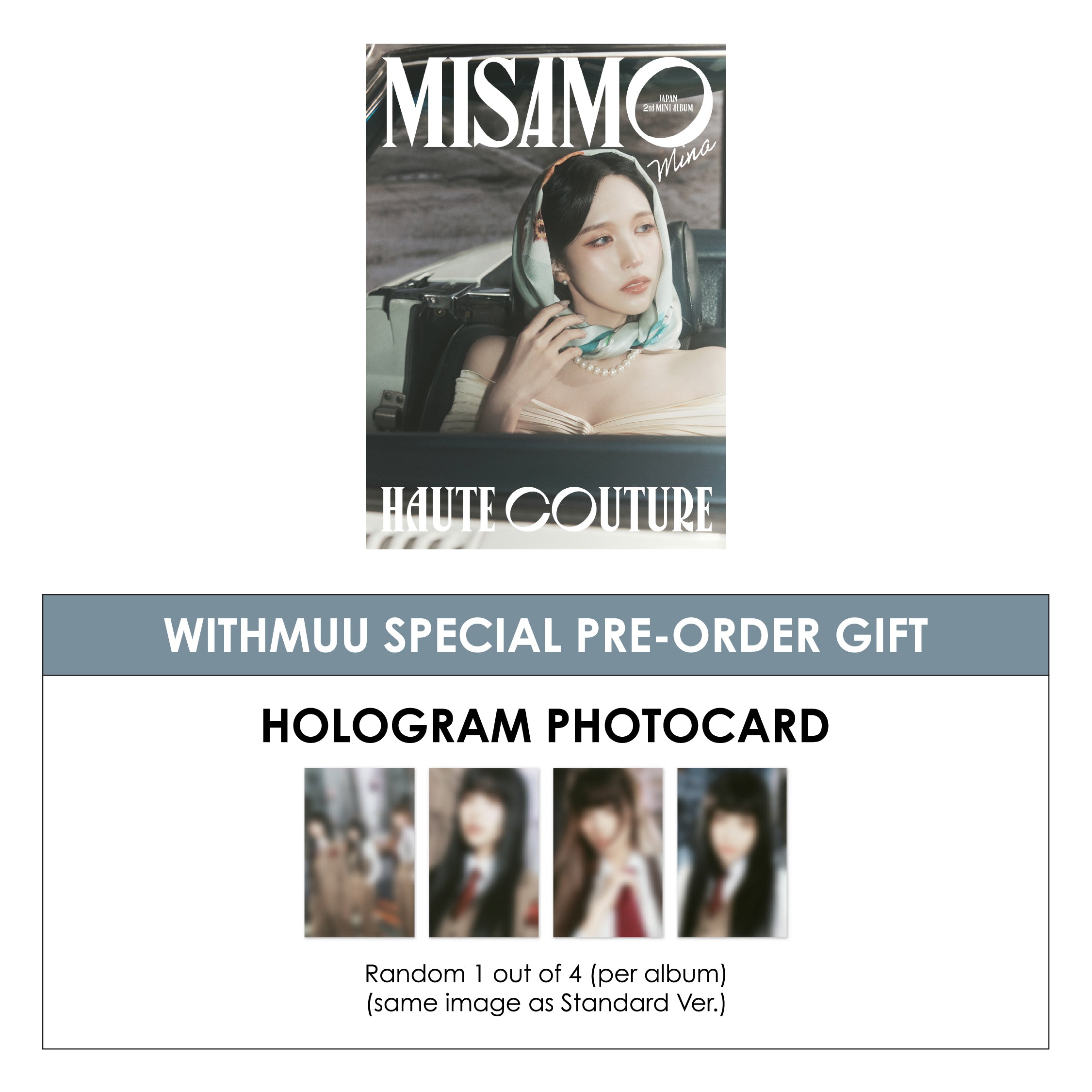 MISAMO JAPAN 2ND MINI ALBUM - HAUTE COUTURE (MINA VER.) + WITHMUU PHOTOCARD