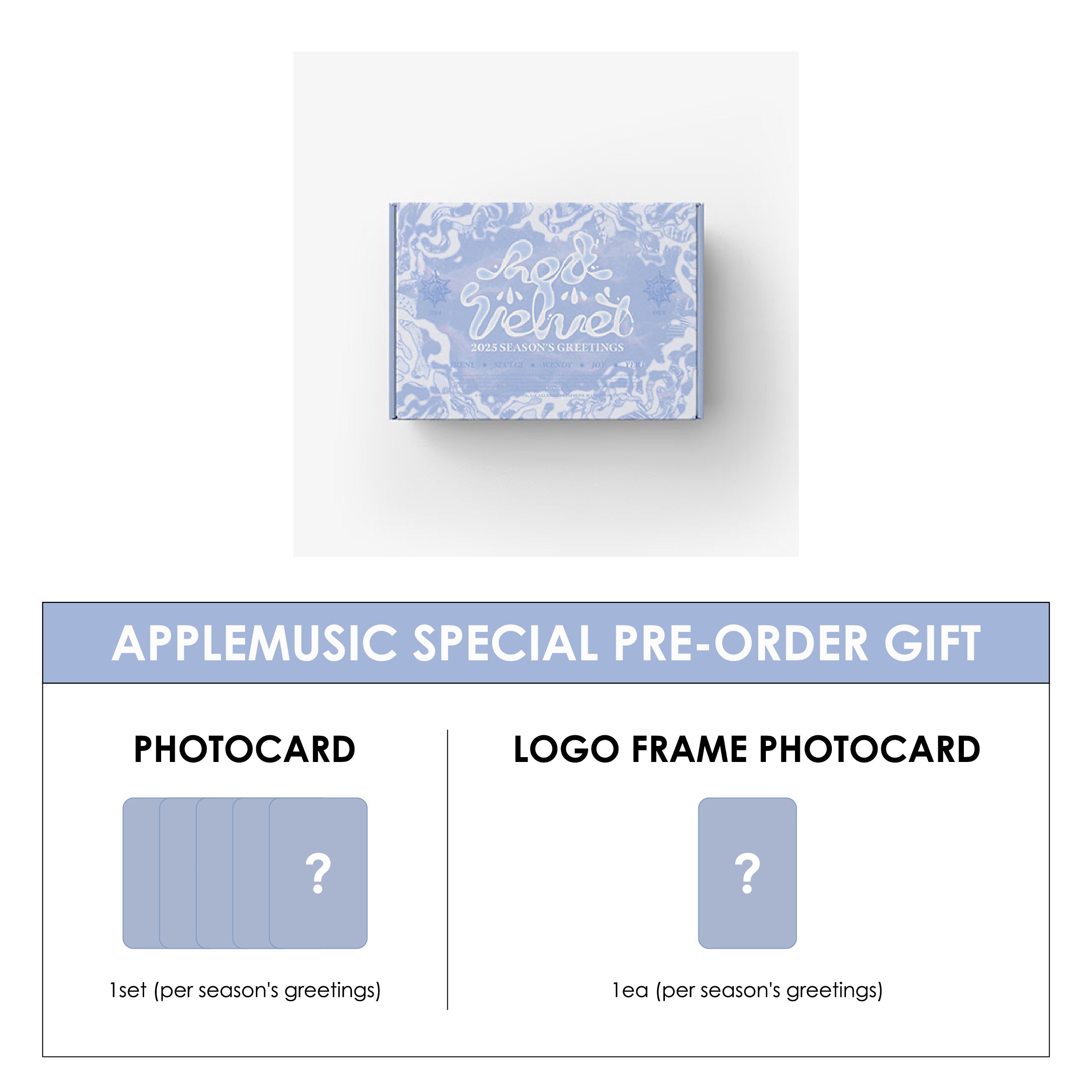RED VELVET 2025 SEASON'S GREETINGS + APPLEMUSIC PHOTOCARD