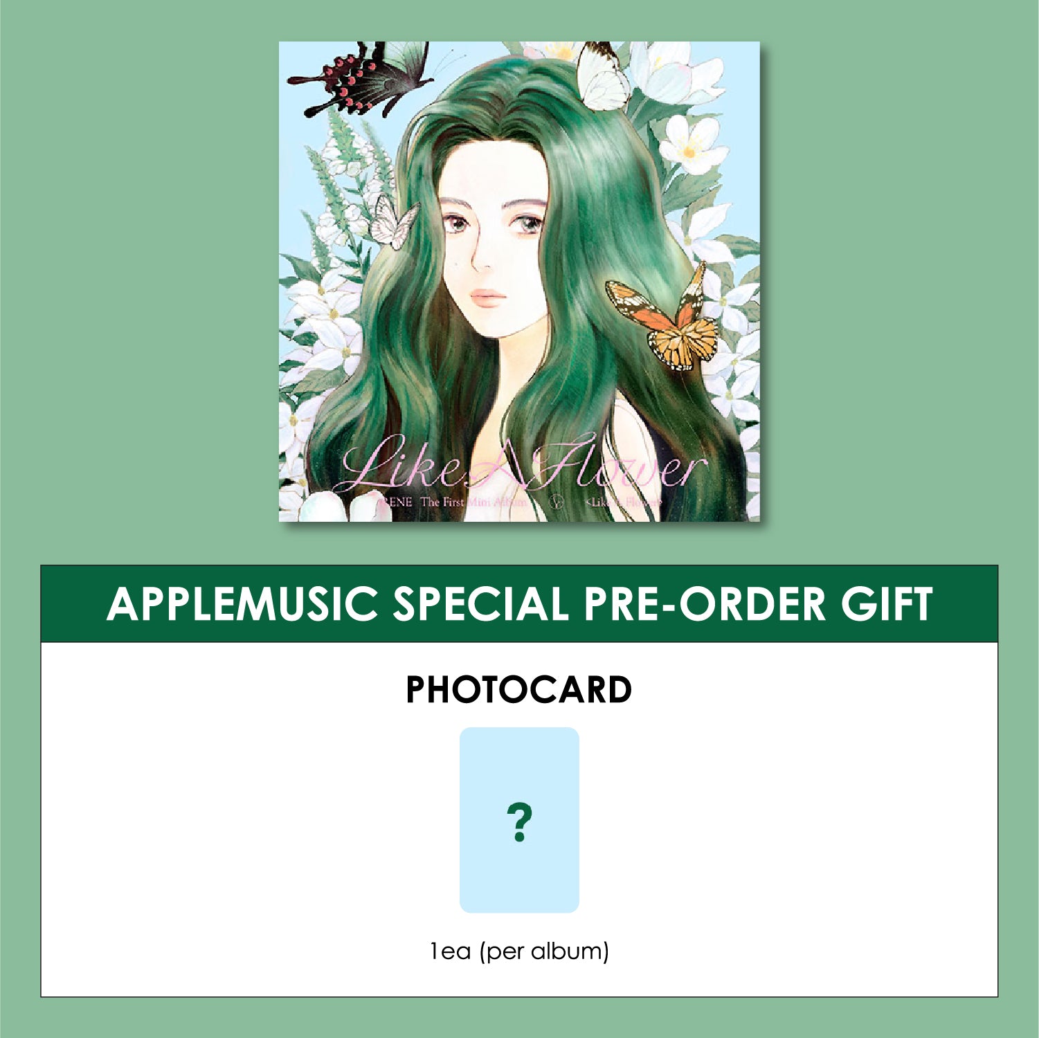 IRENE 1ST MINI ALBUM - LIKE A FLOWER (PHOTOBOOK VER.) + APPLEMUSIC PHOTOCARD