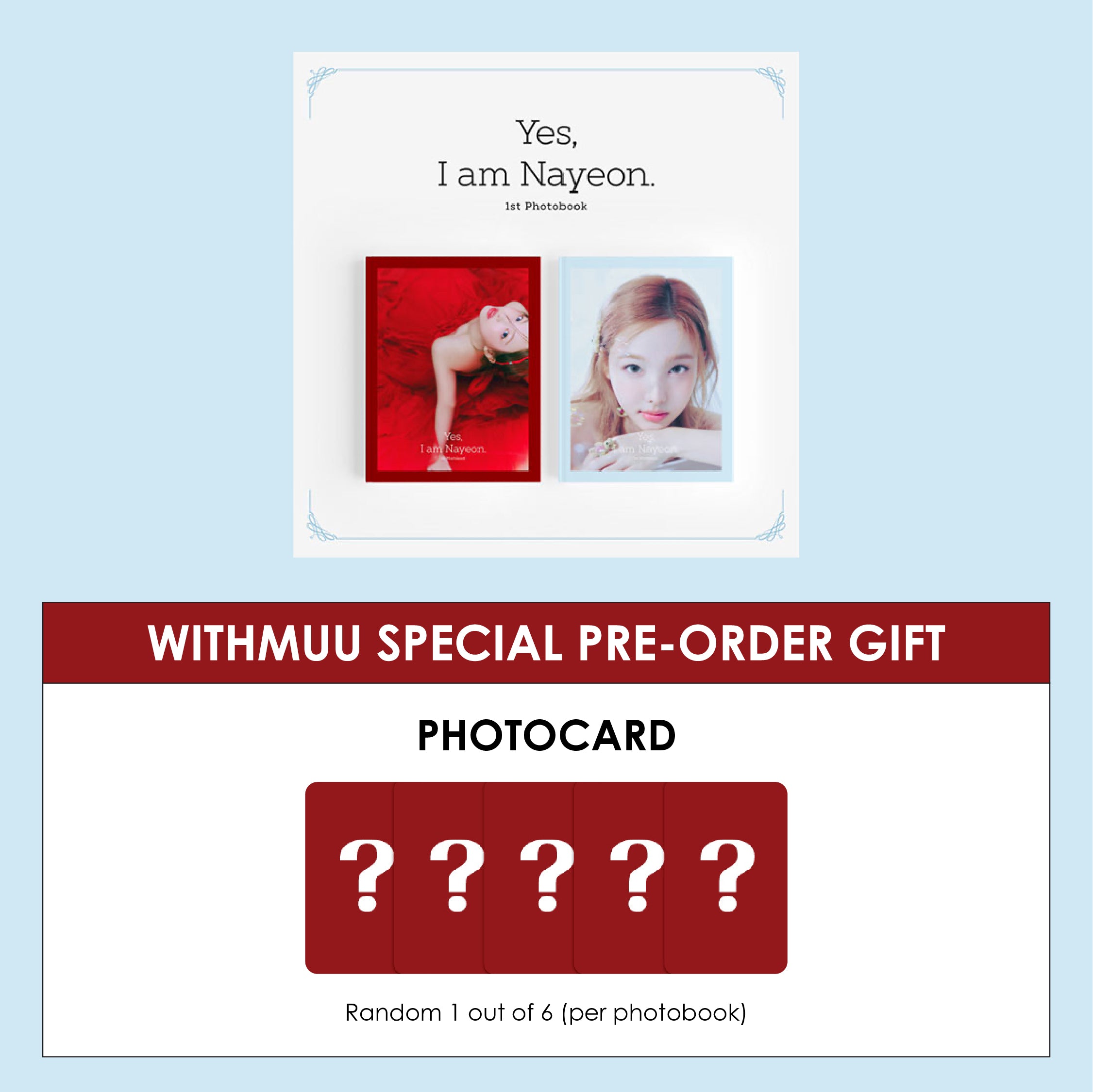 NAYEON (TWICE) 1ST PHOTOBOOK - YES, I AM NAYEON + WITHMUU PHOTOCARD