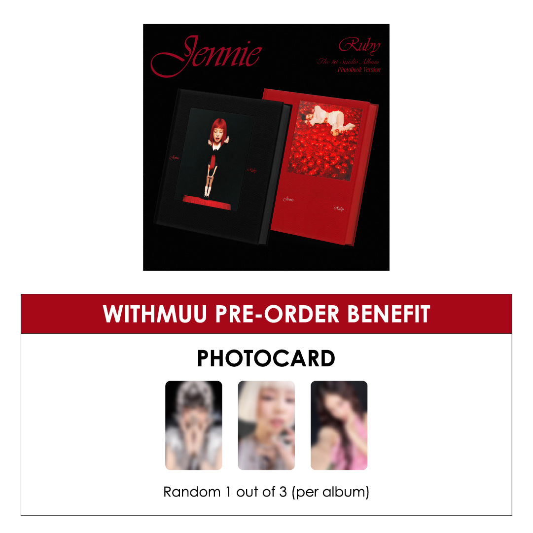 JENNIE 1ST STUDIO ALBUM - RUBY (PHOTOBOOK VER.) + WITHMUU PHOTOCARD
