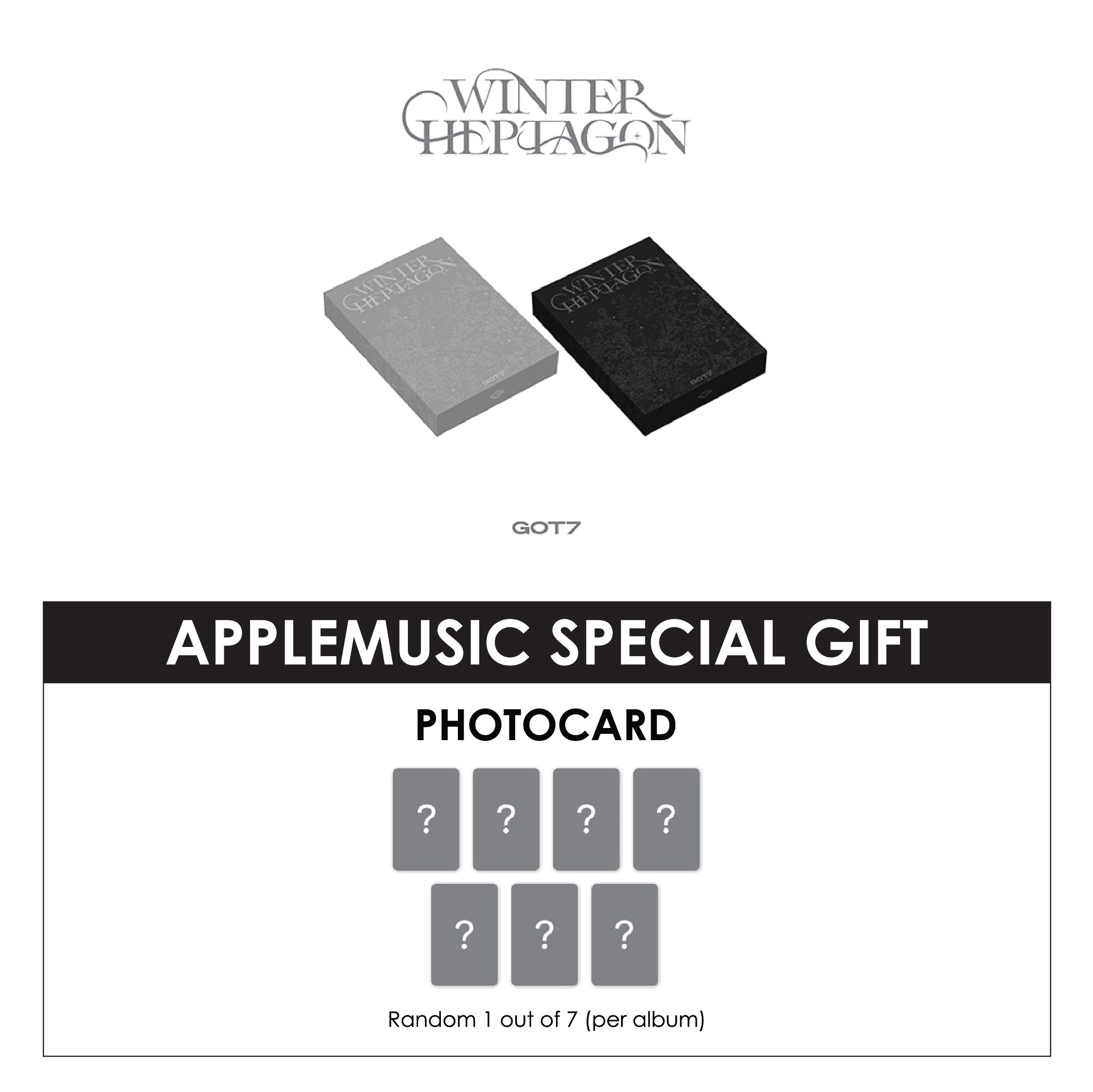 GOT7 MINI ALBUM - WINTER HEPTAGON + APPLEMUSIC PHOTOCARD