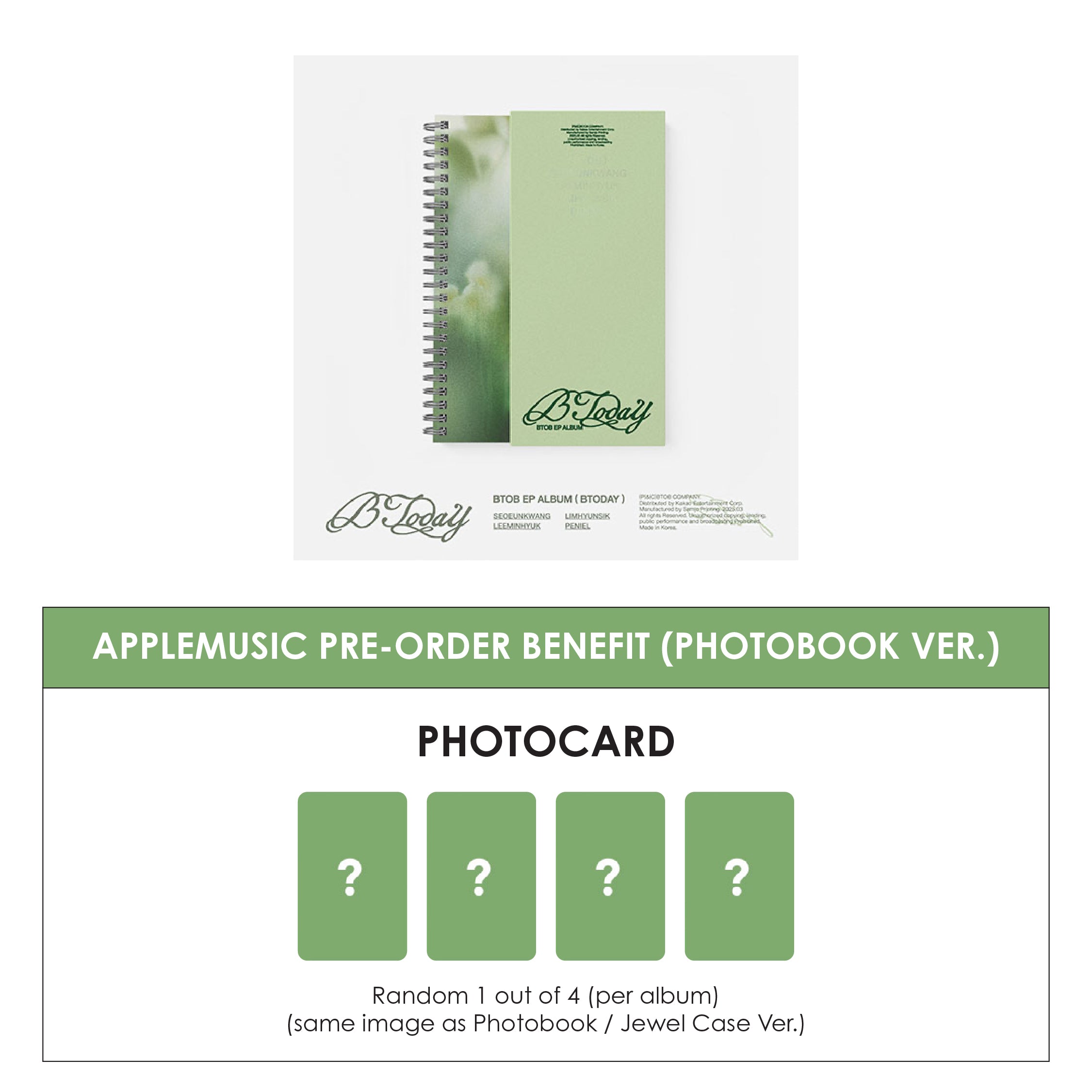 BTOB EP ALBUM - BTODAY (PHOTOBOOK VER.) + APPLEMUSIC PHOTOCARD