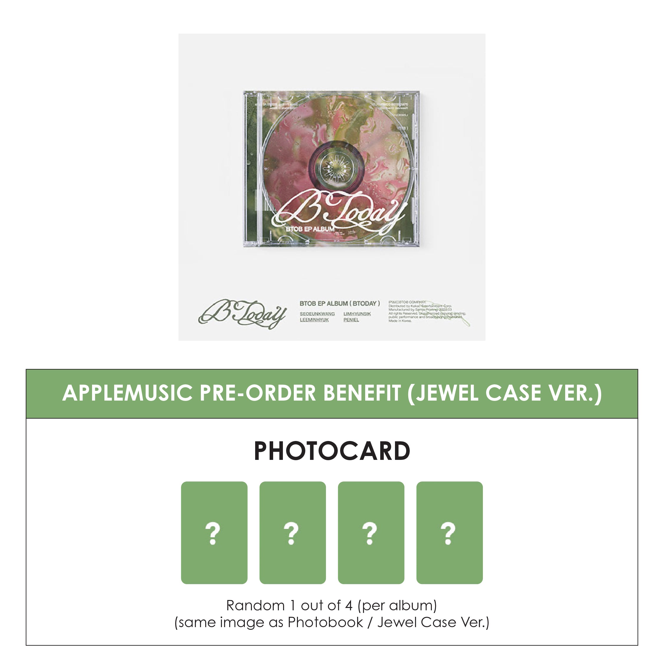 BTOB EP ALBUM - BTODAY (JEWEL CASE VER.) + APPLEMUSIC PHOTOCARD