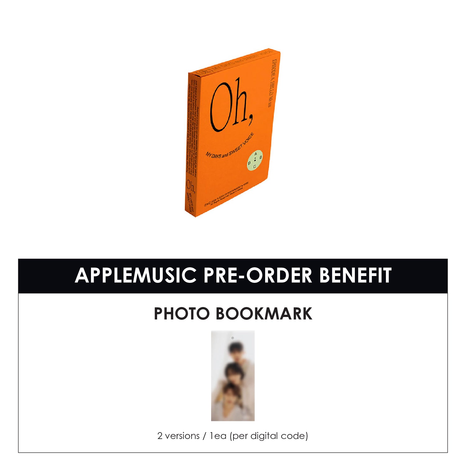 SEVENTEEN EPISODE : OH, MY DAYS AND SWEET VOICE + APPLEMUSIC PHOTO BOOKMARK