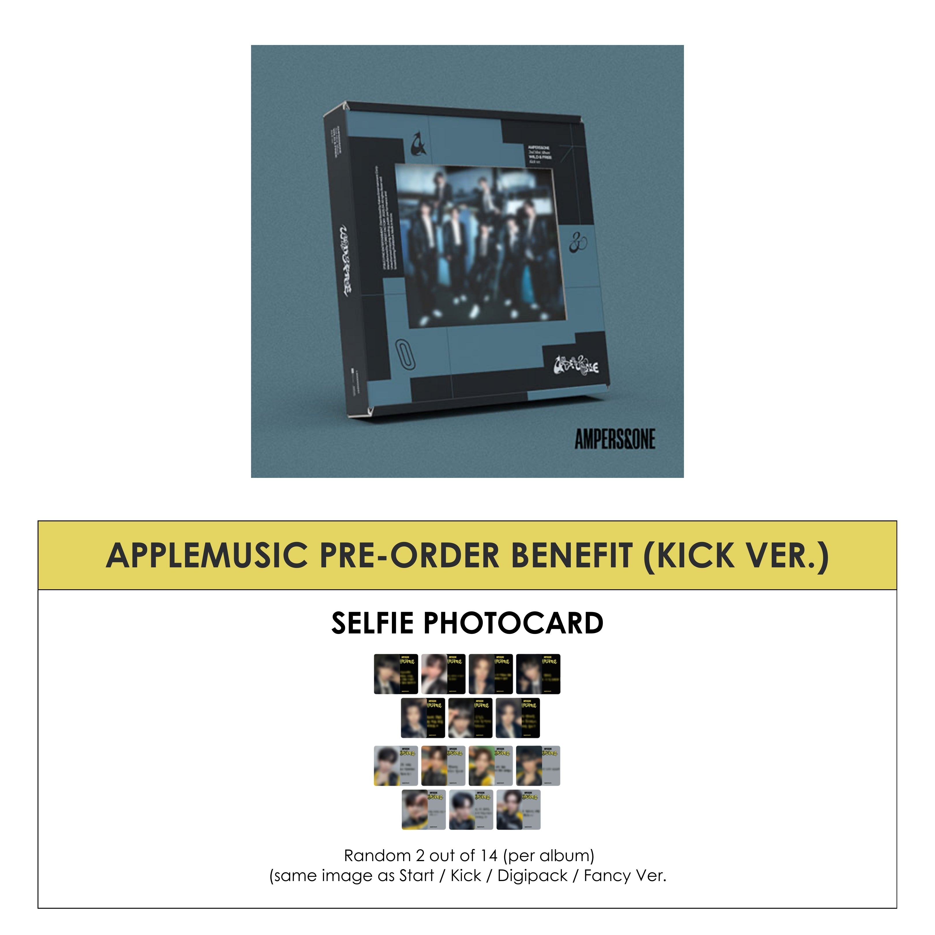 AMPERS&ONE 2ND MINI ALBUM - WILD&FREE (KICK VER.) + APPLEMUSIC PHOTOCARD