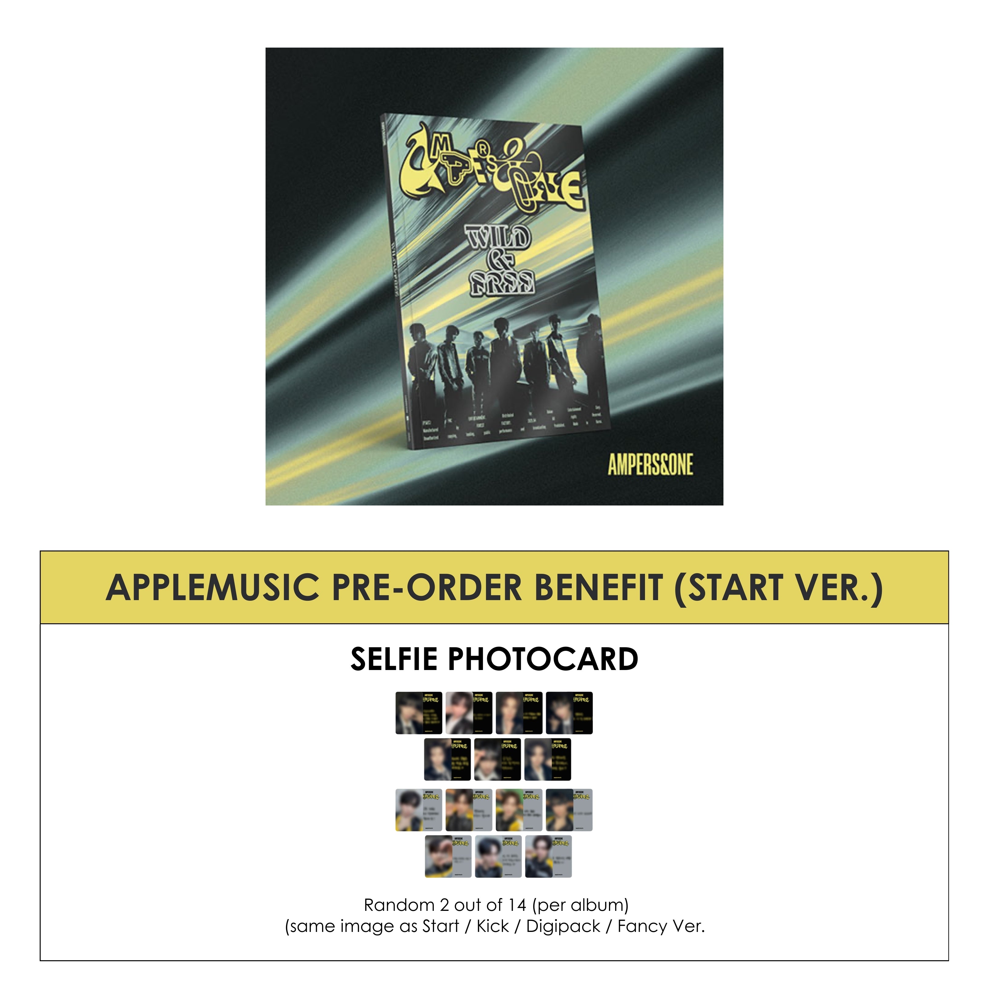 AMPERS&ONE 2ND MINI ALBUM - WILD&FREE (START VER.) + APPLEMUSIC PHOTOCARD