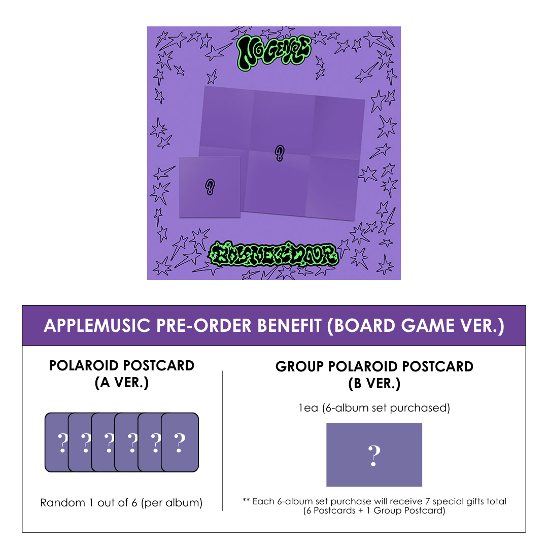 BOYNEXTDOOR 4TH EP ALBUM - NO GENRE (BOARD GAME VER.) + APPLEMUSIC BOYNEXTDOOR 4TH EP ALBUM - NO GENRE (BOARD GAME VER.) + APPLEMUSIC