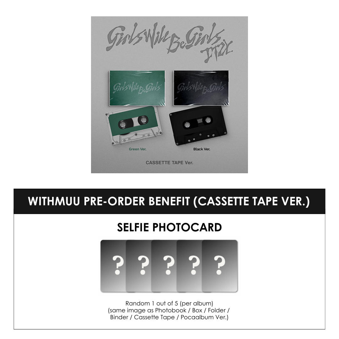ITZY ALBUM - GIRLS WILL BE GIRLS (CASSETTE TAPE VER.) + WITHMUU PHOTOCARD (PRE-ORDER)