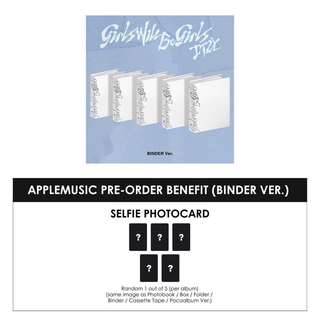 ITZY ALBUM - GIRLS WILL BE GIRLS (BINDER VER.) + APPLEMUSIC PHOTOCARD