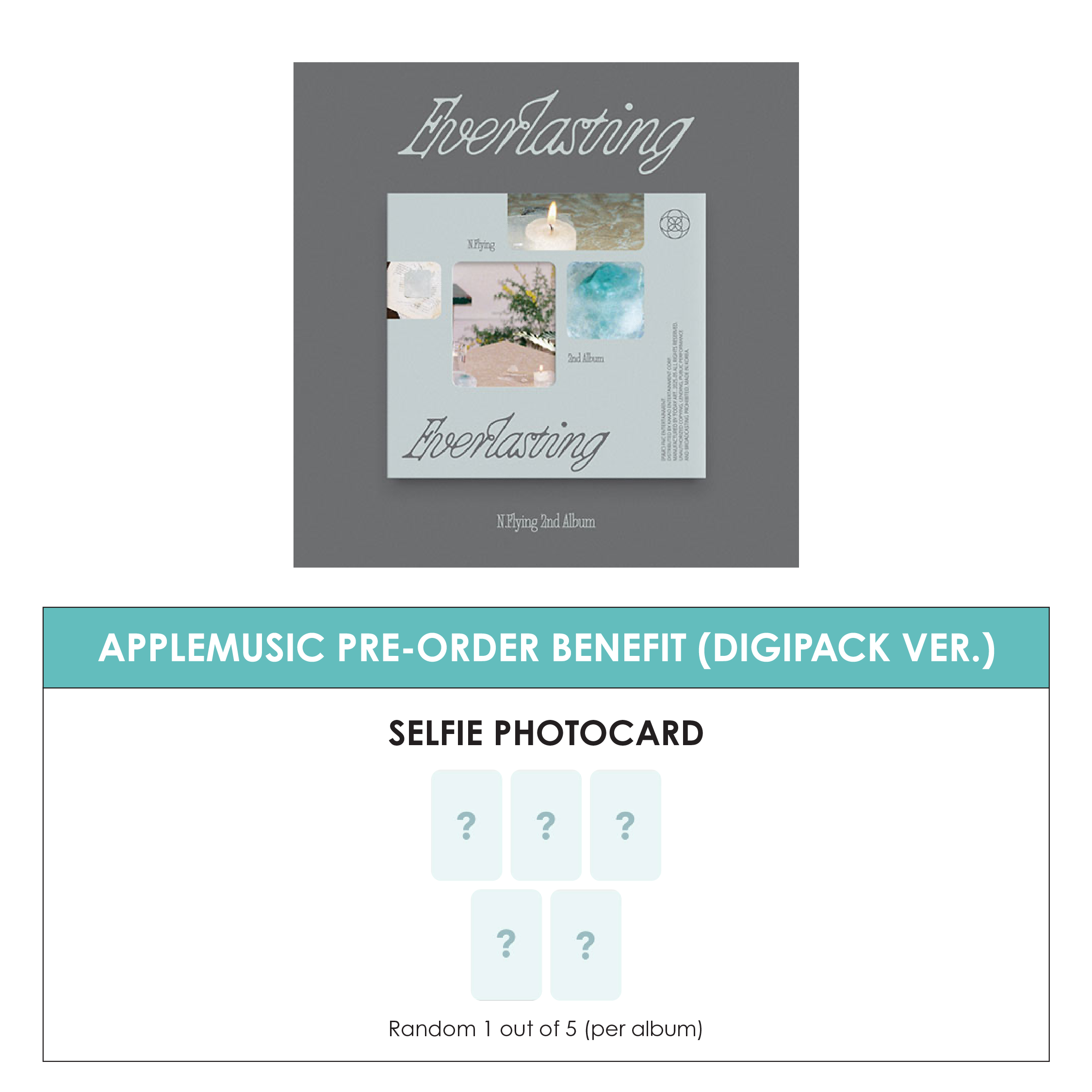 N.FLYING 2ND ALBUM - EVERLASTING (DIGIPACK VER.) + APPLEMUSIC PHOTOCARD