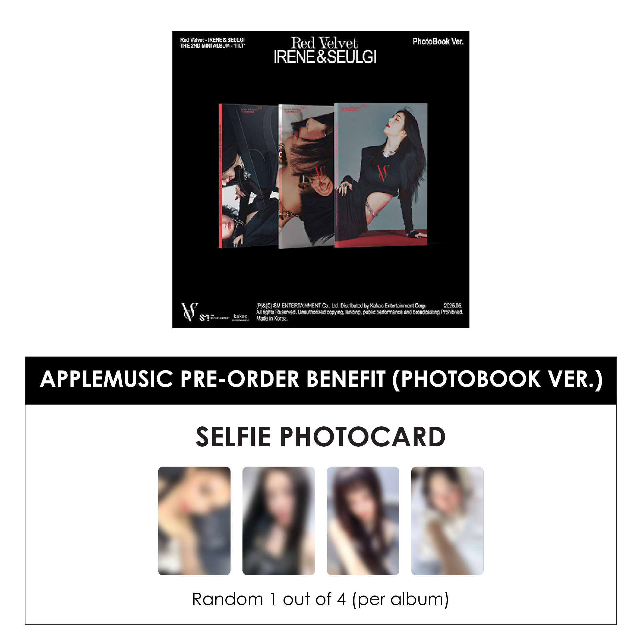 RED VELVET IRENE & SEULGI 2ND MINI ALBUM - TILT (PHOTOBOOK VER.) + APPLEMUSIC PHOTOCARD