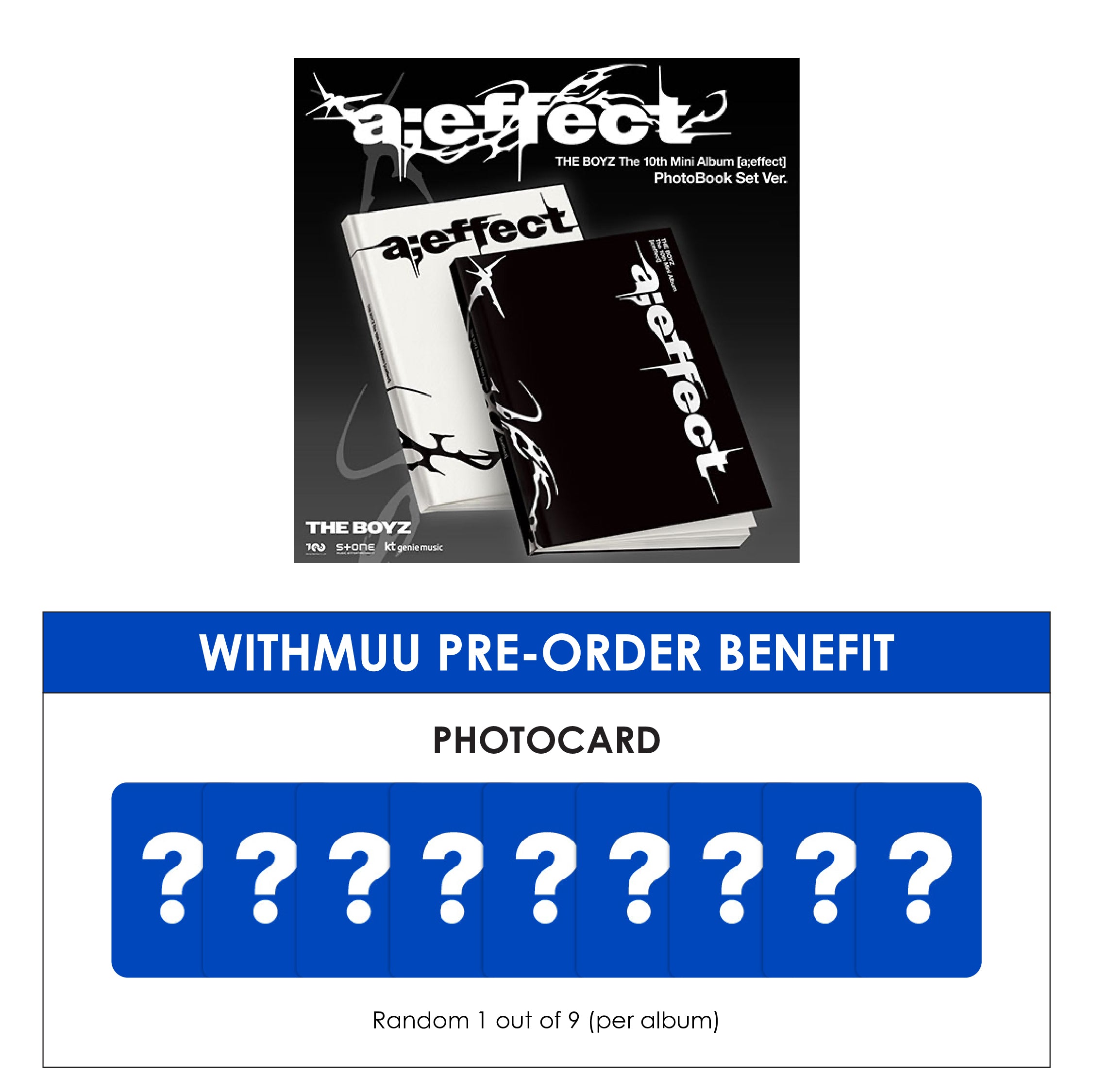 THE BOYZ 10TH MINI ALBUM - A;EFFECT + WITHMUU PHOTOCARD