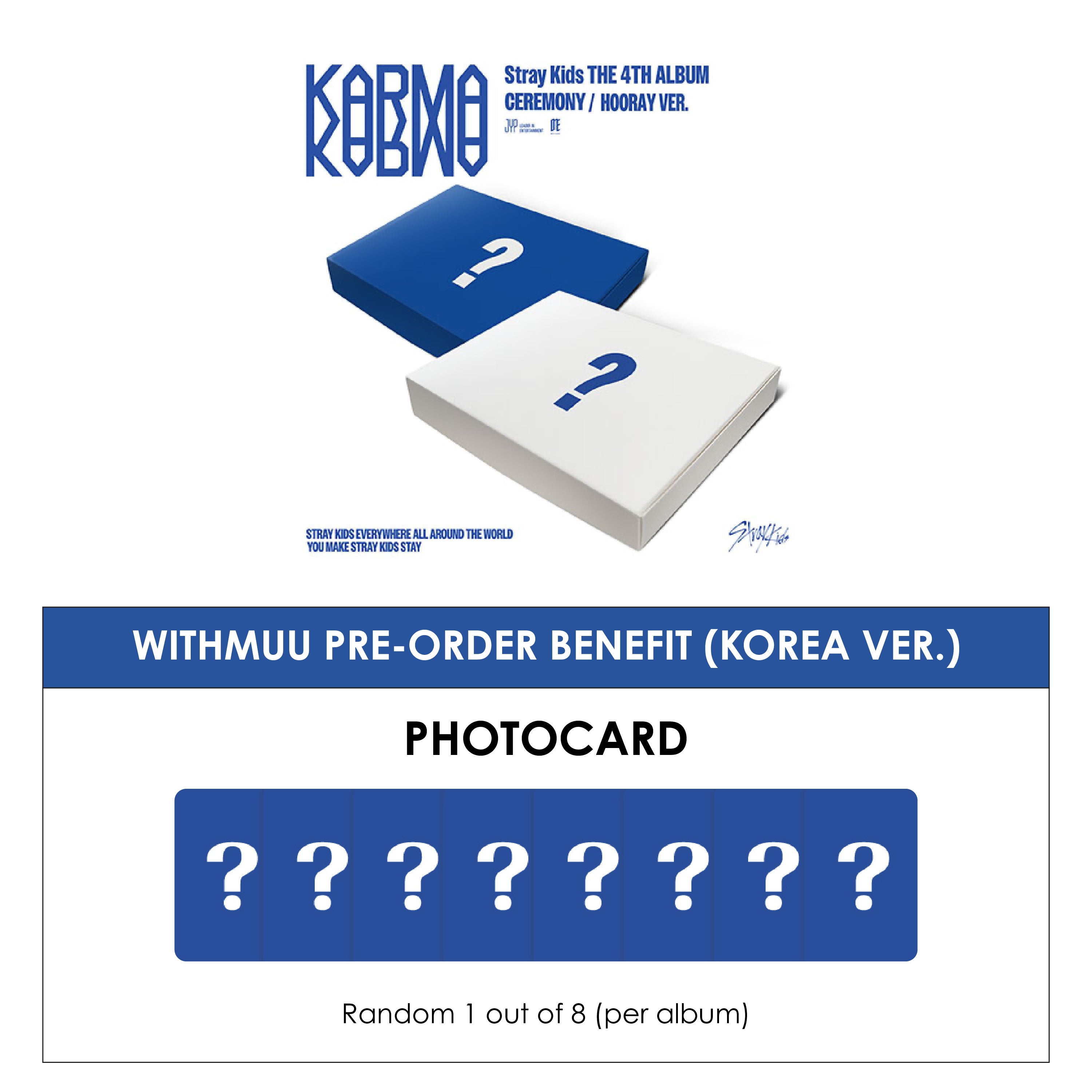 STRAY KIDS 4TH ALBUM - KARMA (KOREA VER.) + WITHMUU PHOTOCARD (PRE-ORDER)