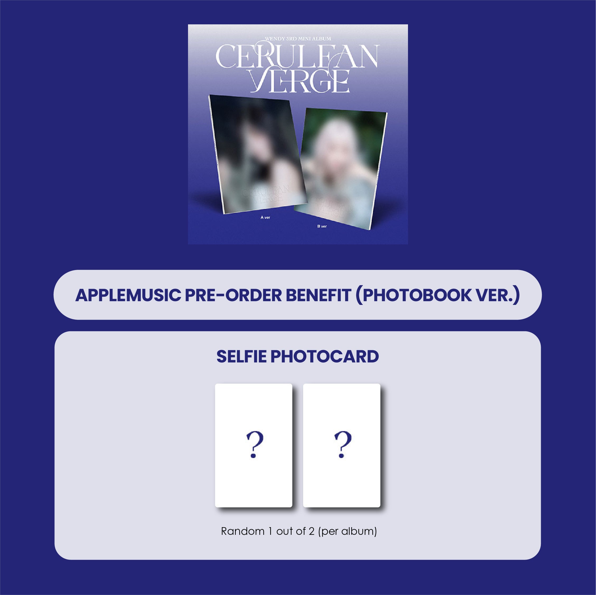 WENDY 3RD MINI ALBUM - CERULEAN VERGE (PHOTOBOOK VER.) + APPLEMUSIC PHOTOCARD (PRE-ORDER)