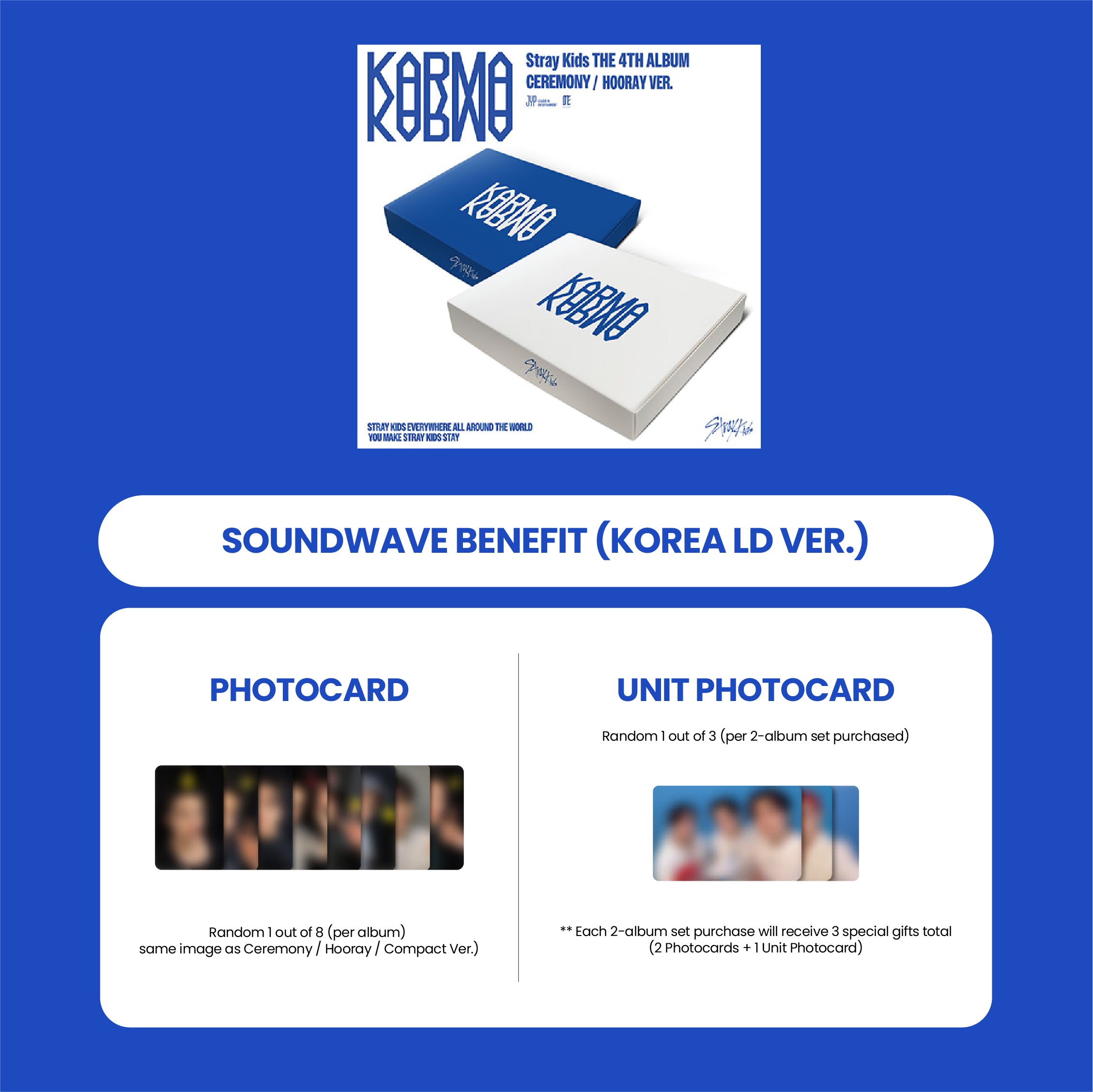 STRAY KIDS 4TH ALBUM - KARMA (KOREA VER.) + SOUNDWAVE PHOTOCARD (LD VER.) (PRE-ORDER)