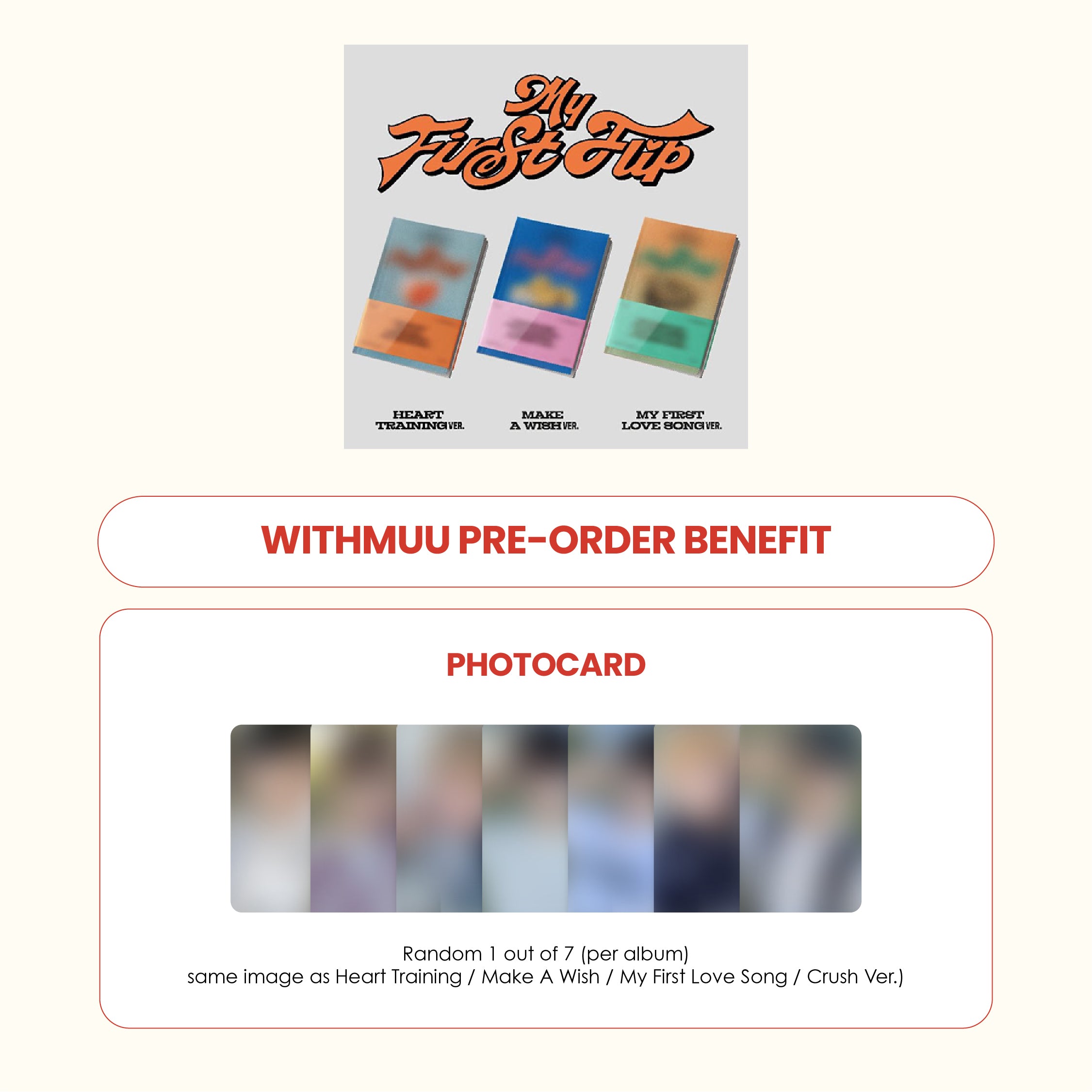 KICKFLIP 3RD MINI ALBUM - FIRST FLIP + WITHMUU PHOTOCARD