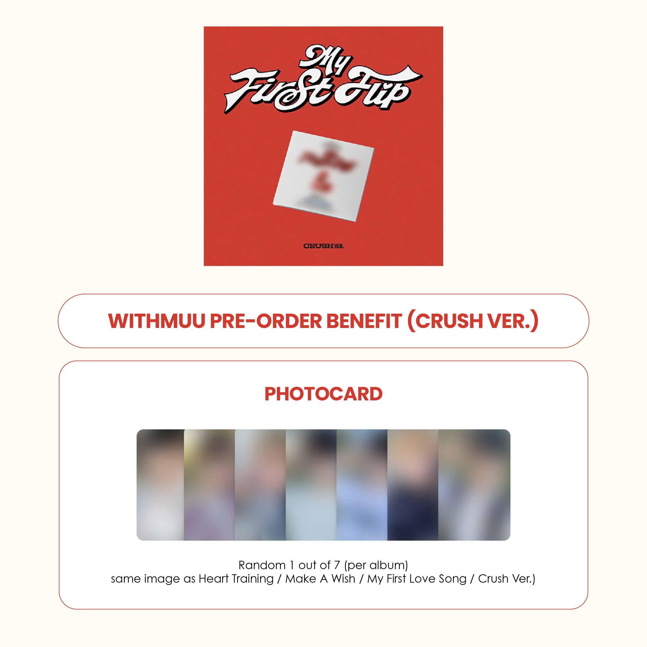 KICKFLIP 3RD MINI ALBUM - FIRST FLIP (CRUSH VER.) + WITHMUU PHOTOCARD (PRE-ORDER)