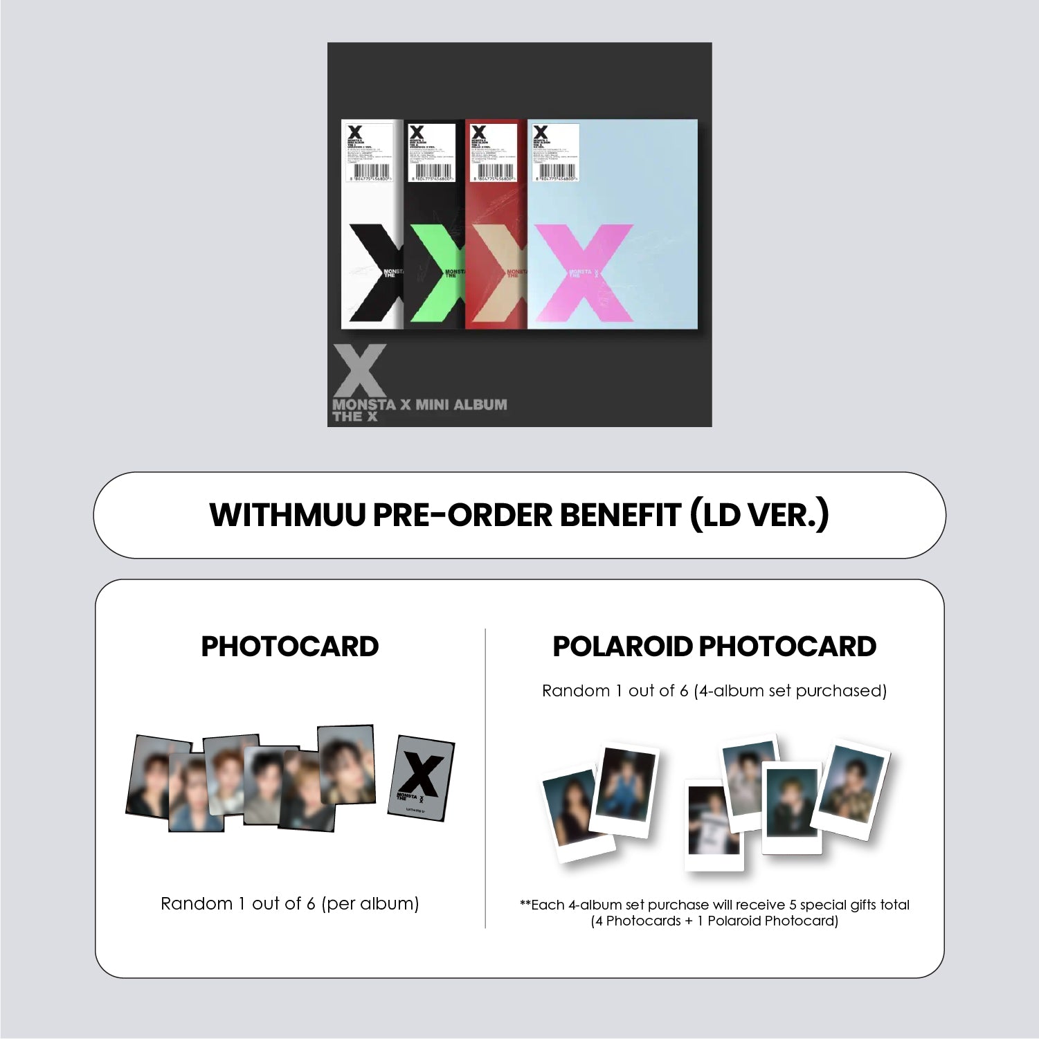 MONSTA X MINI ALBUM - THE X + WITHMUU PHOTOCARD (LD VER.) (PRE-ORDER)