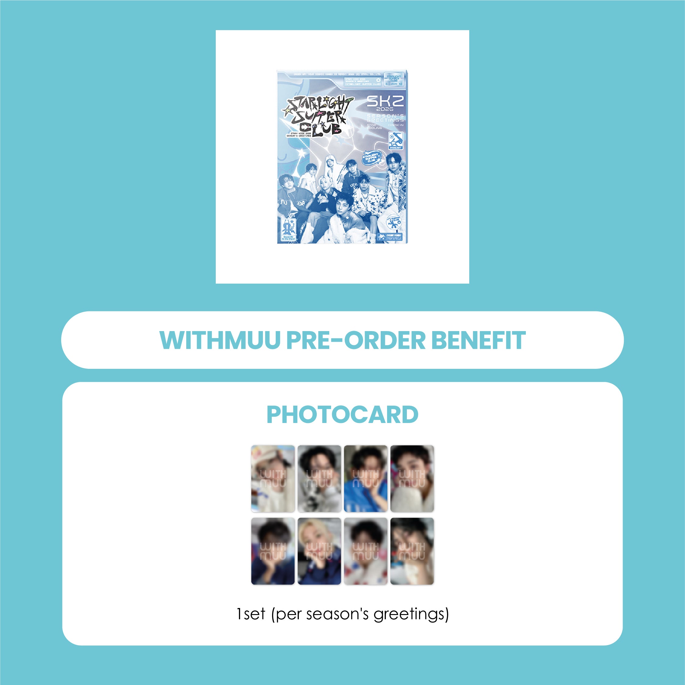 STRAY KIDS 2026 SEASON'S GREETINGS - STARLIGHT SUPPER CLUB + WITHMUU PHOTOCARD