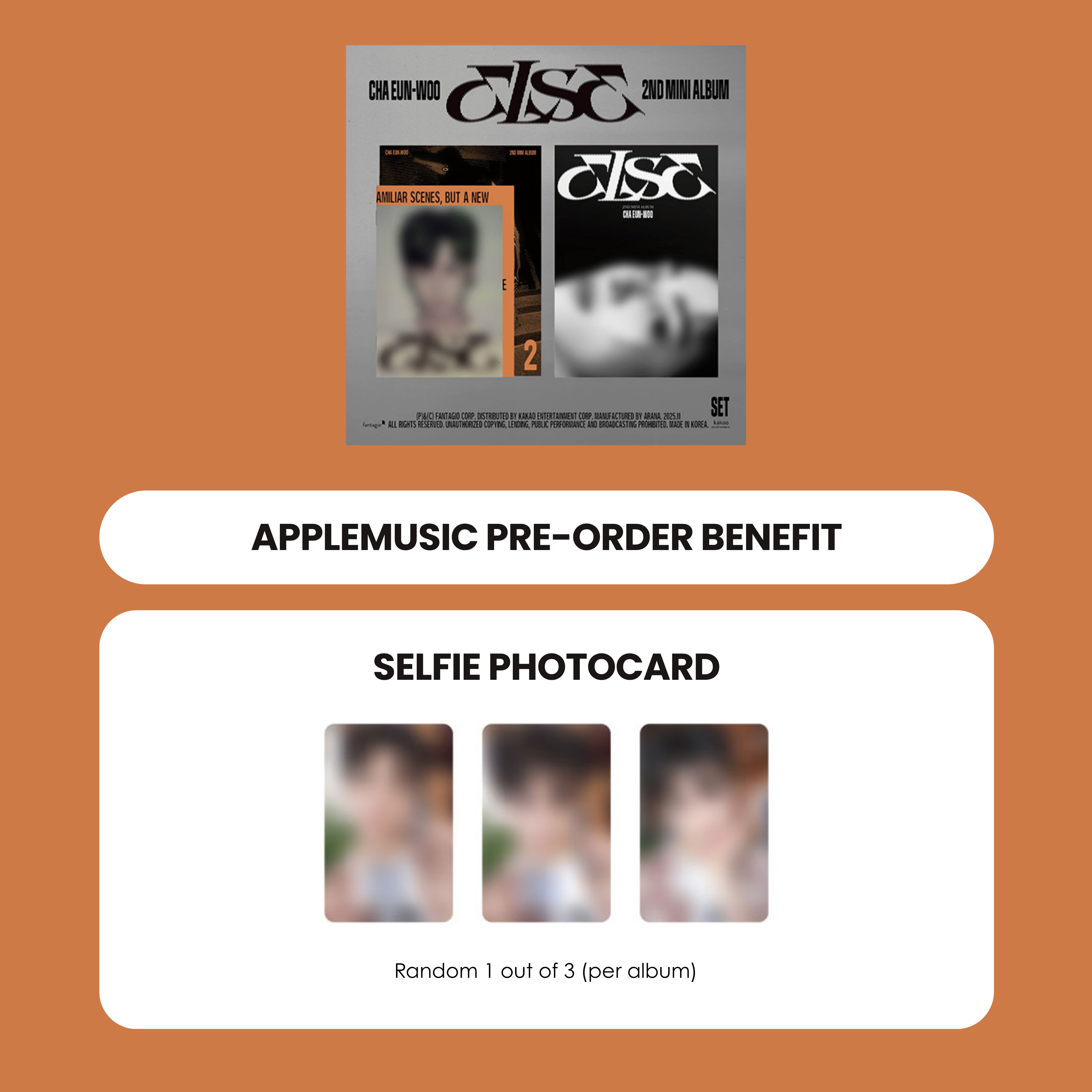 チャウヌ CHA EUNWOO ELSE applemusic 特典 トレカ CHA EUNWOO 2ND MINI ALBUM - ELSE + APPLEMUSIC PHOTOCARD – SubK Shop