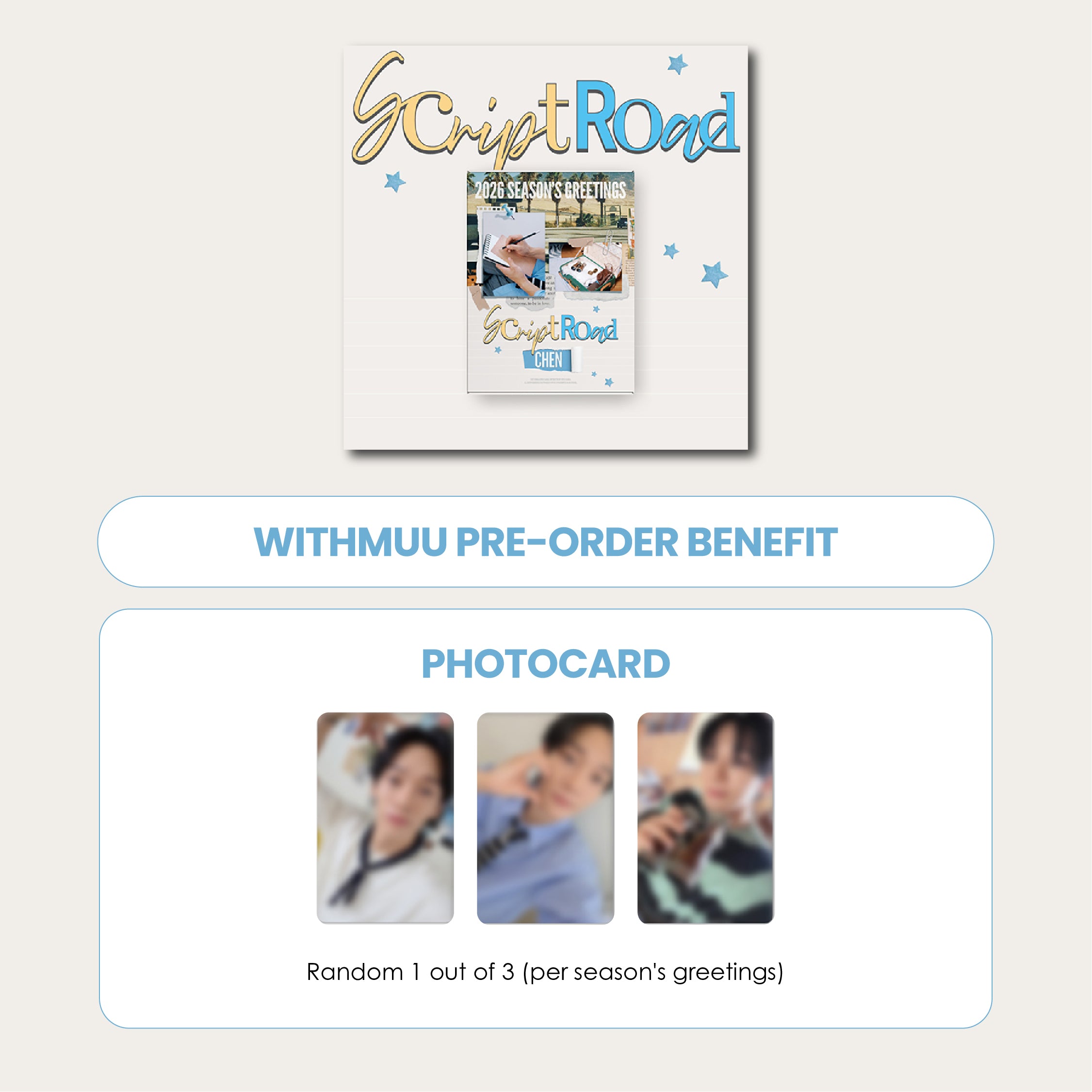 CHEN 2026 SEASON'S GREETINGS - SCRIPT ROAD + WITHMUU PHOTOCARD (PRE-ORDER)