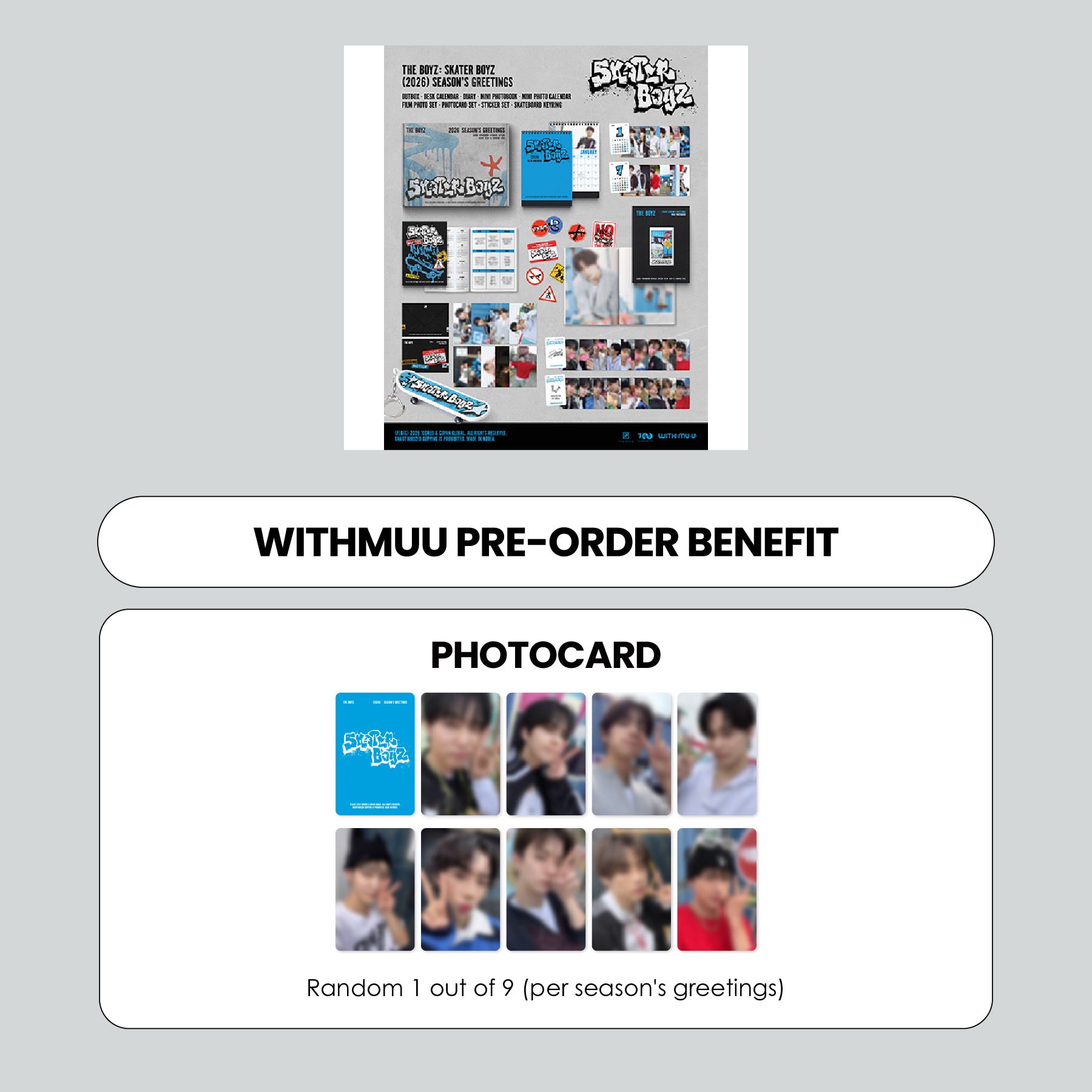 THE BOYZ 2026 SEASON'S GREETINGS - SKATER BOYZ + WITHMUU PHOTOCARD (PRE-ORDER)