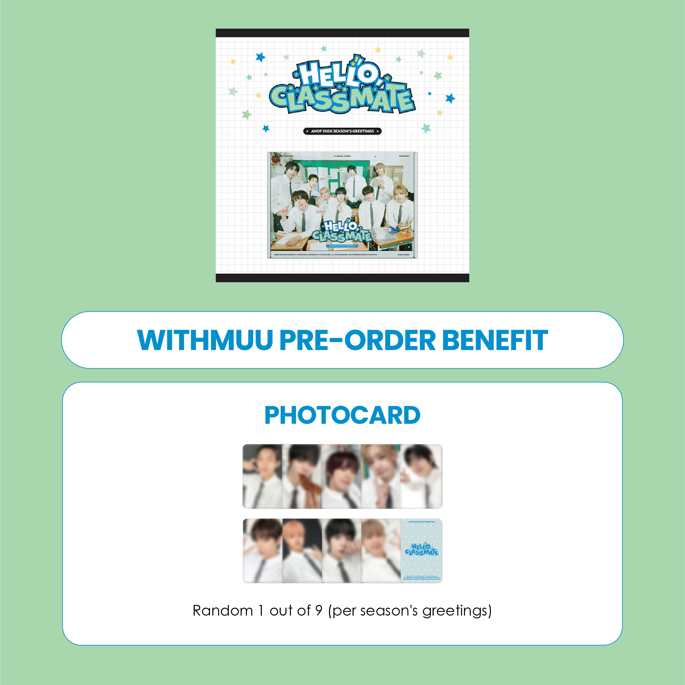 AHOF 2026 SEASON'S GREETINGS - HELLO CLASSMATE + WITHMUU PHOTOCARD (PRE-ORDER)