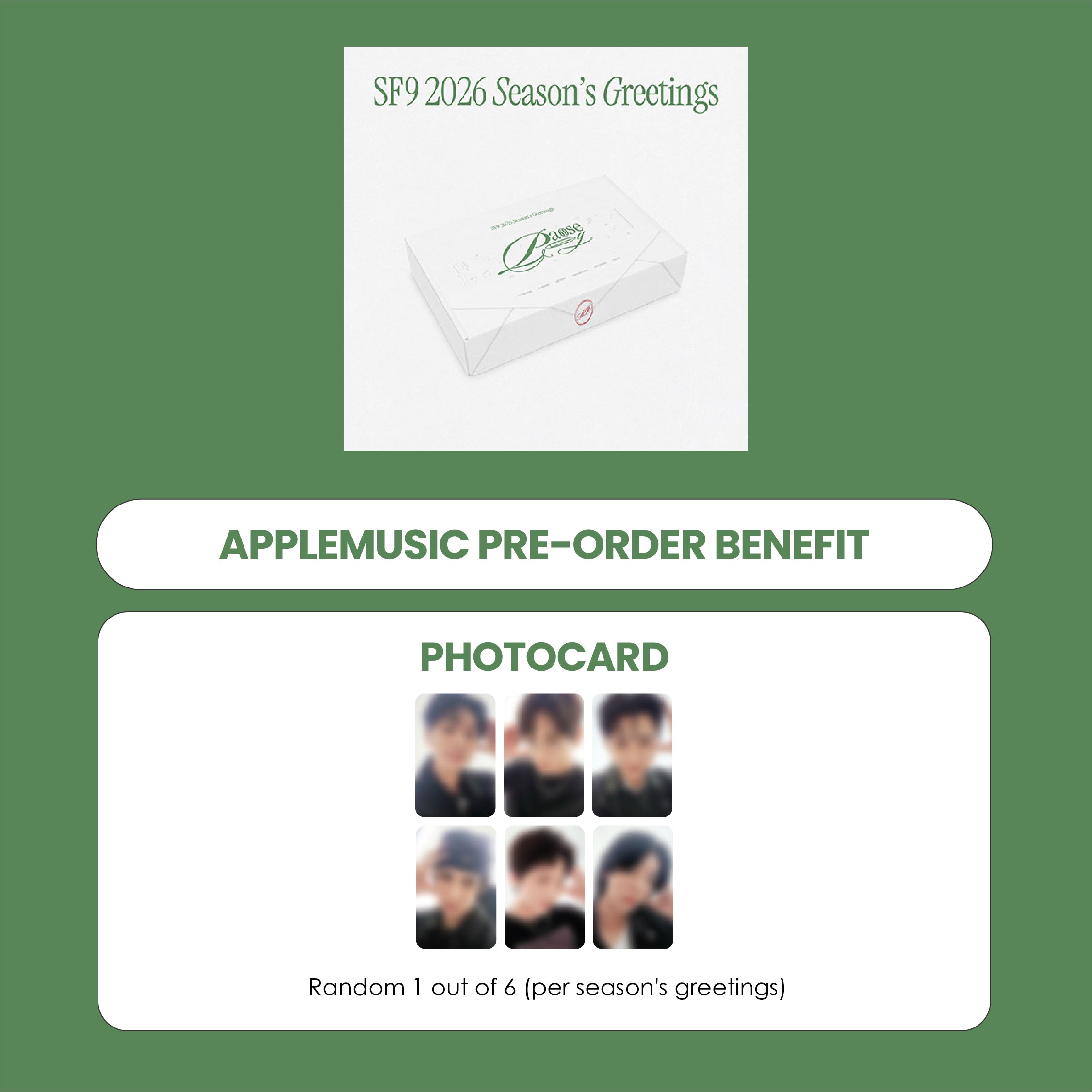 SF9 2026 SEASON'S GREETINGS - PAUSE & PLAY + APPLEMUSIC PHOTOCARD (PRE-ORDER)