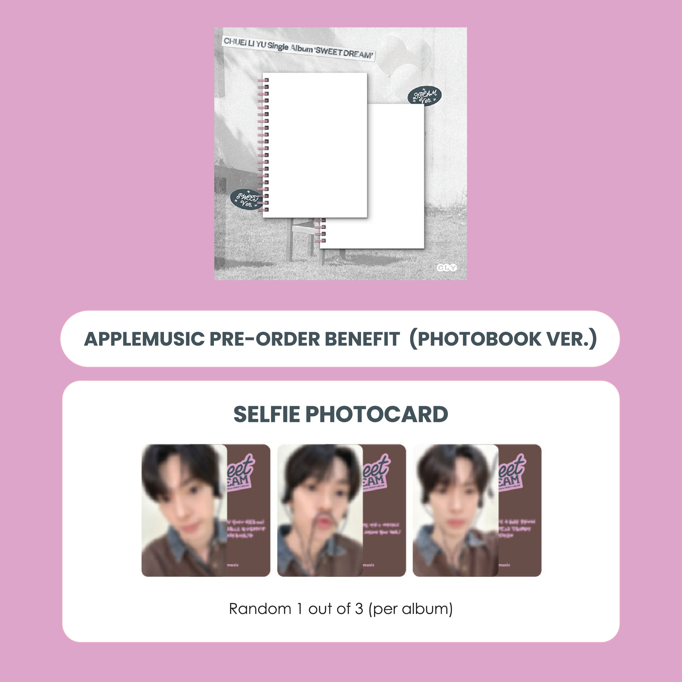 CHUEI LI YU SINGLE ALBUM - SWEET DREAM (PHOTOBOOK VER.) + APPLEMUSIC PHOTOCARD (PRE-ORDER)