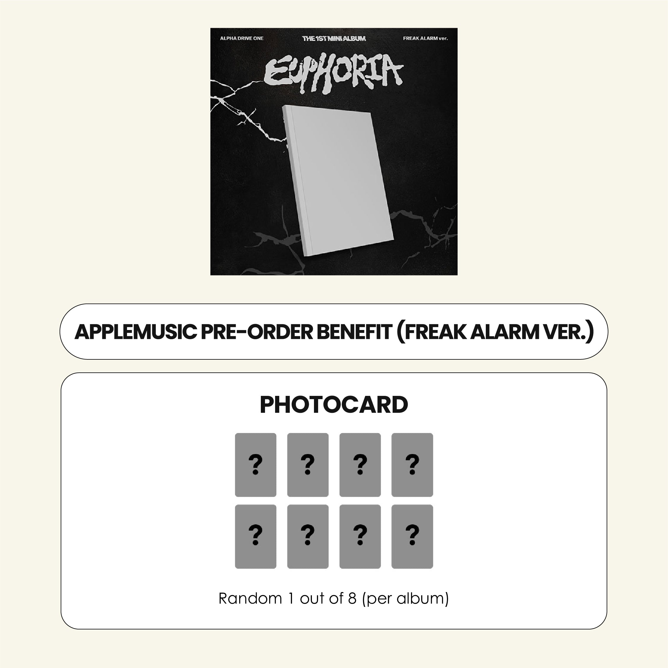 ALPHA DRIVE ONE 1ST MINI ALBUM - EUPHORIA (FREAK ALARM VER.) + APPLEMUSIC PHOTOCARD (PRE-ORDER)
