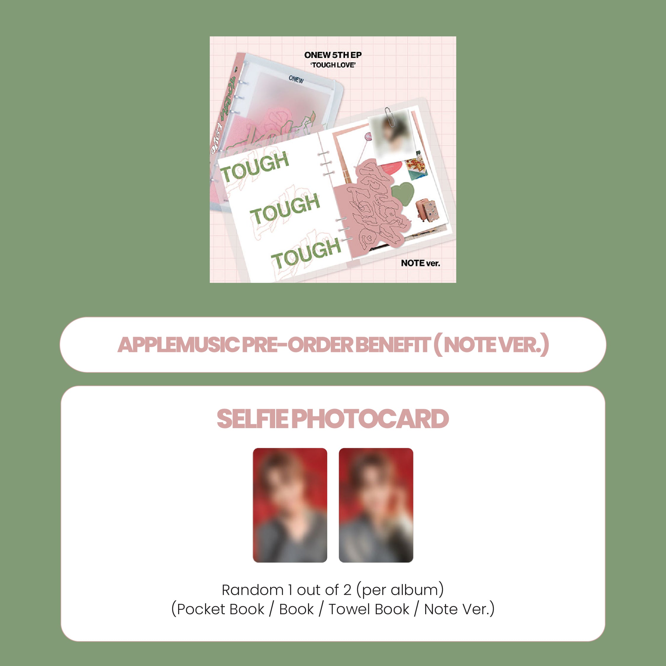 ONEW 5TH MINI ALBUM - TOUGH LOVE (NOTE VER.) (PRE-ORDER)