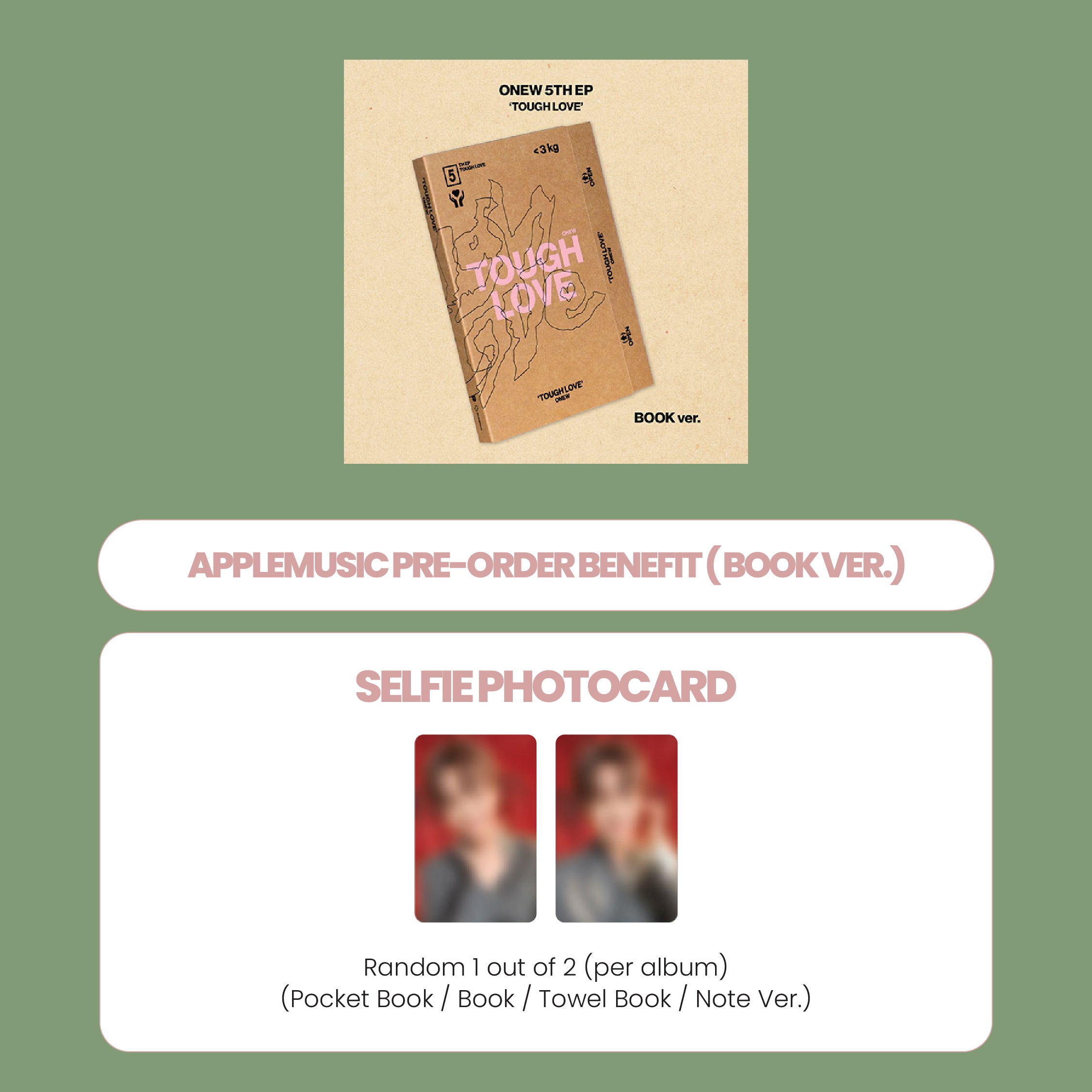 ONEW 5TH MINI ALBUM - TOUGH LOVE (BOOK VER.) + APPLEMUSIC