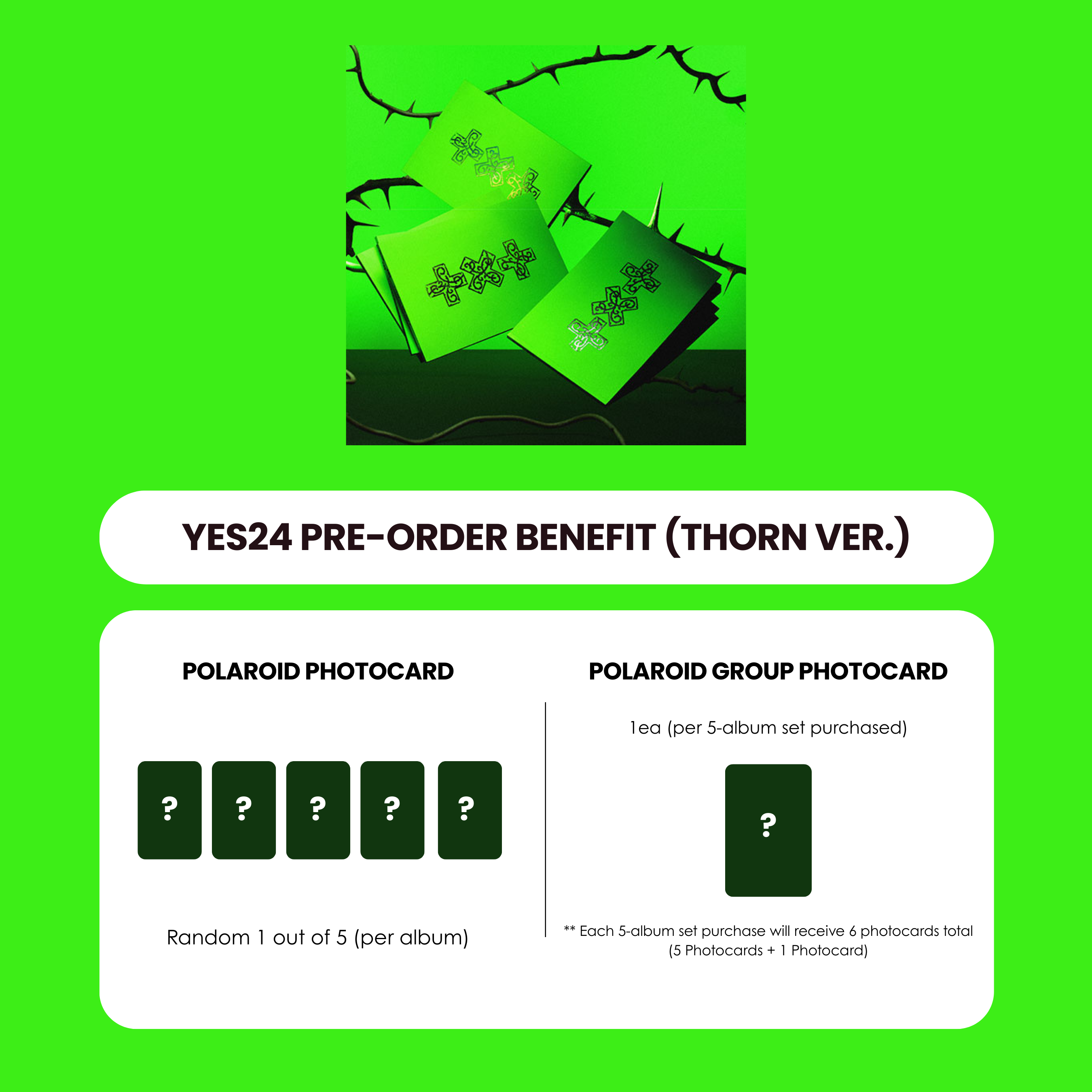 TXT 8TH MINI ALBUM - 7TH YEAR: WHEN THE WIND BRIEFLY STOPPED IN THE THORN BUSH (THORN VER.) + YES24 POLAROID PHOTOCARD (PRE-ORDER)