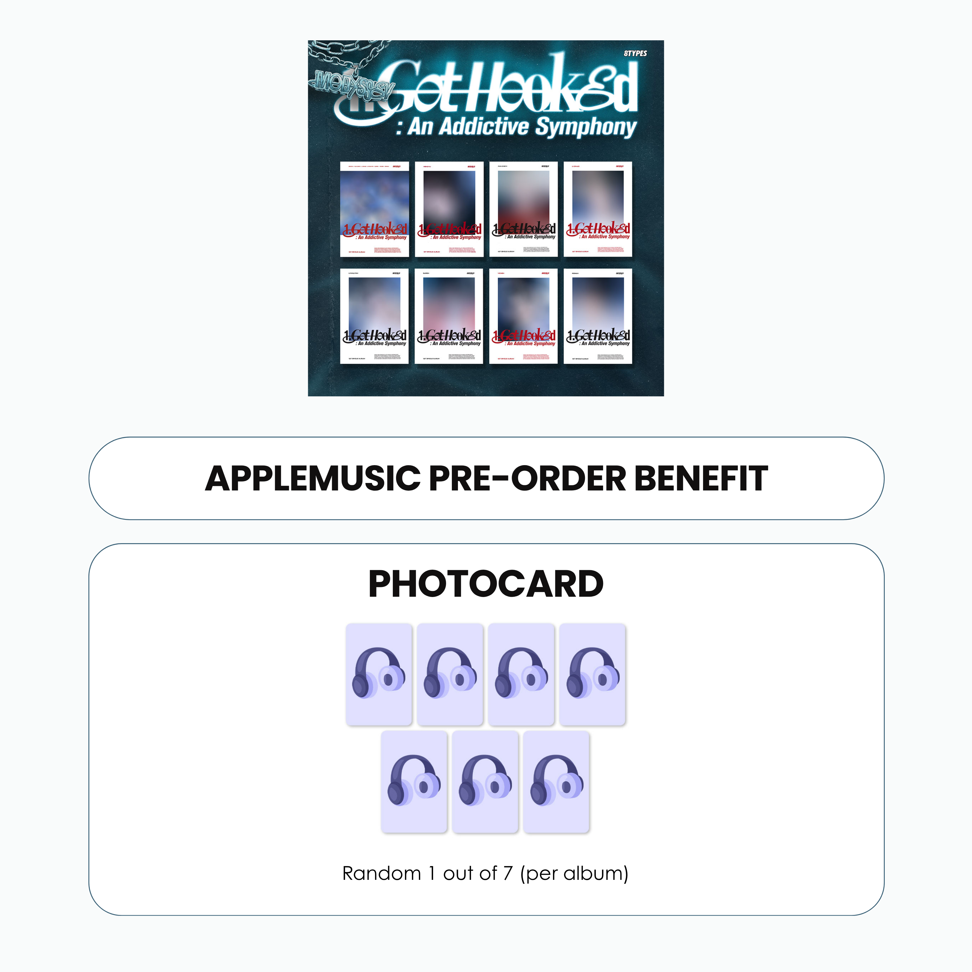 MODYSSEY 1ST SINGLE ALBUM - 1. GOT HOOKED: AN ADDICTIVE SYMPHONY + APPLEMUSIC PHOTOCARD (PRE-ORDER)