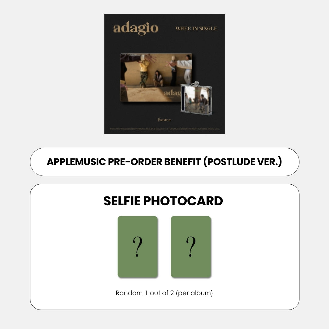 WHEE IN SINGLE ALBUM - ADAGIO (POSTLUDE VER.) + APPLEMUSIC PHOTOCARD (PRE-ORDER)