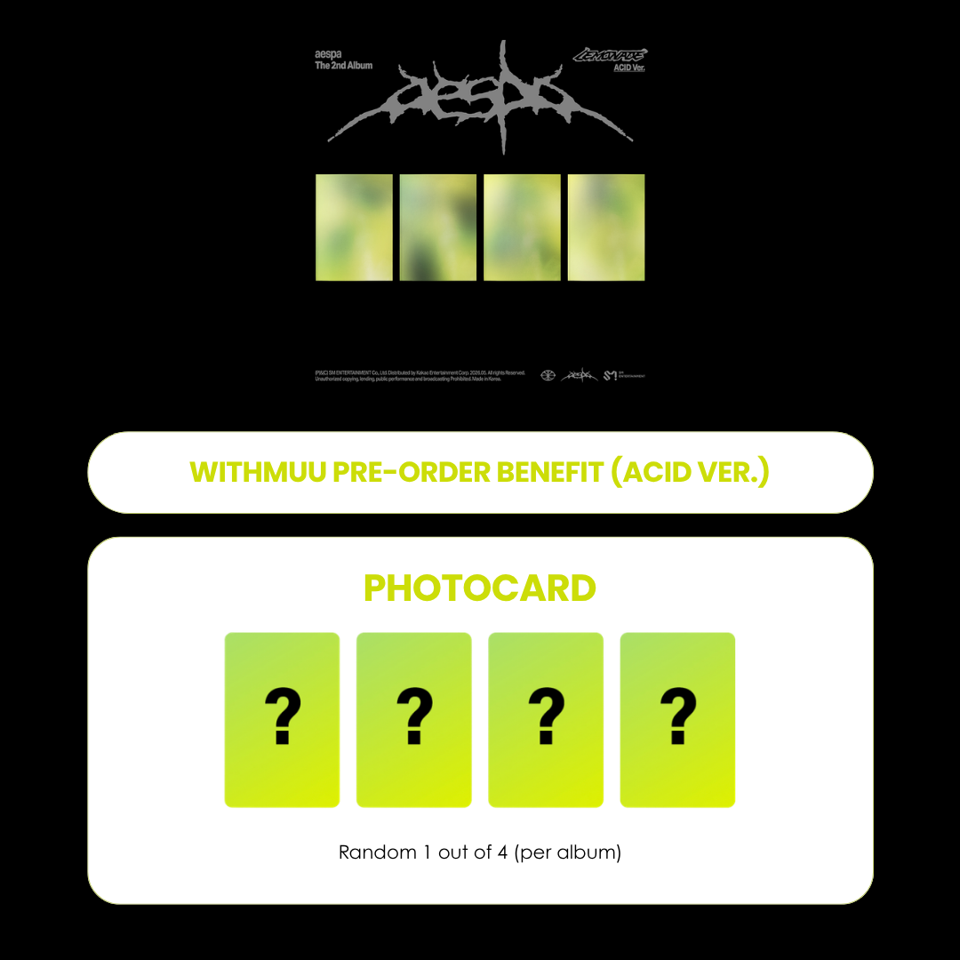AESPA 2ND ALBUM - LEMONADE (ACID VER.) + WITHMUU PHOTOCARD – SubK Shop