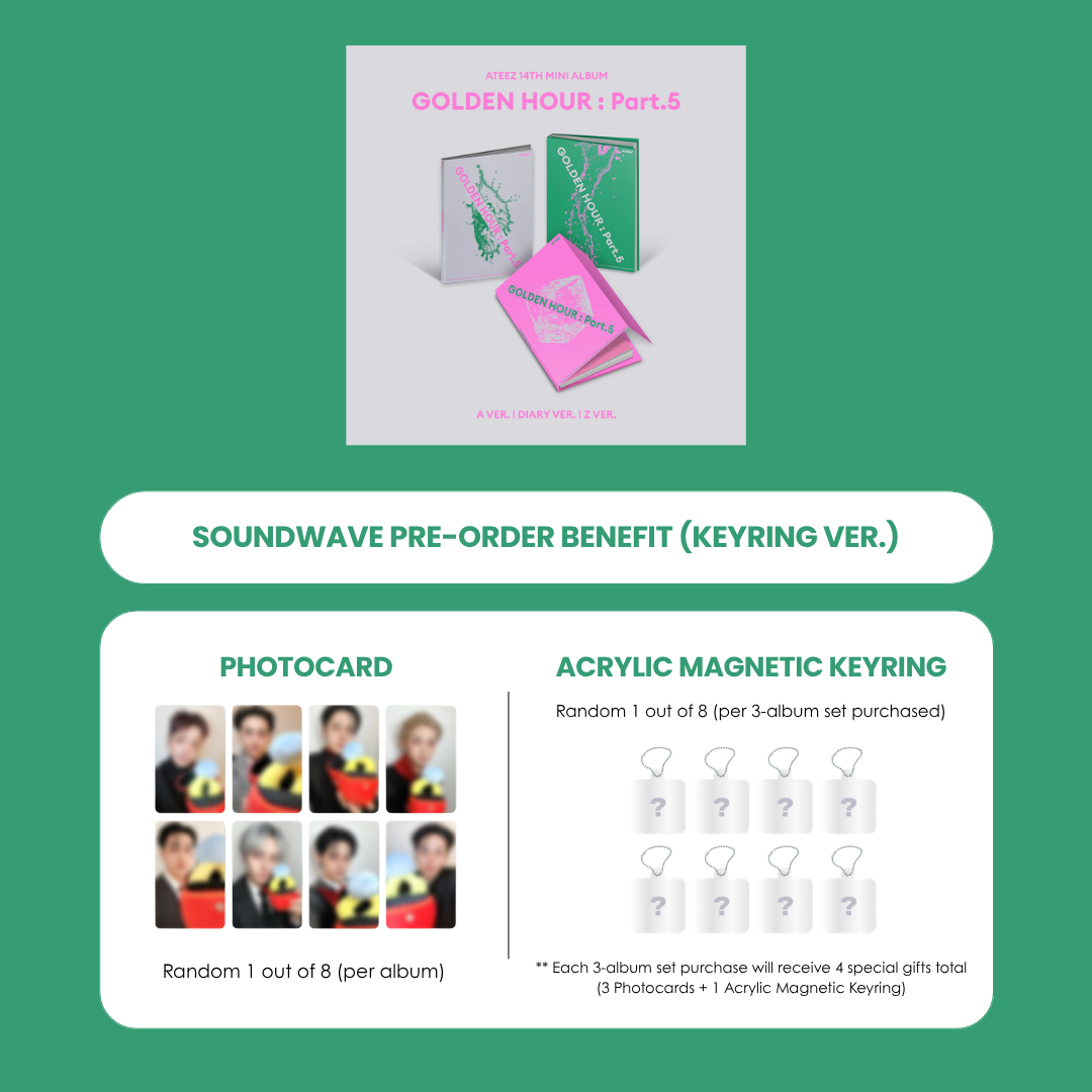 ATEEZ 13TH MINI ALBUM - GOLDEN HOUR : PART.5 (KOREA VER.) + ATEEZ 13TH MINI ALBUM - GOLDEN HOUR : PART.5 (KOREA VER.) +