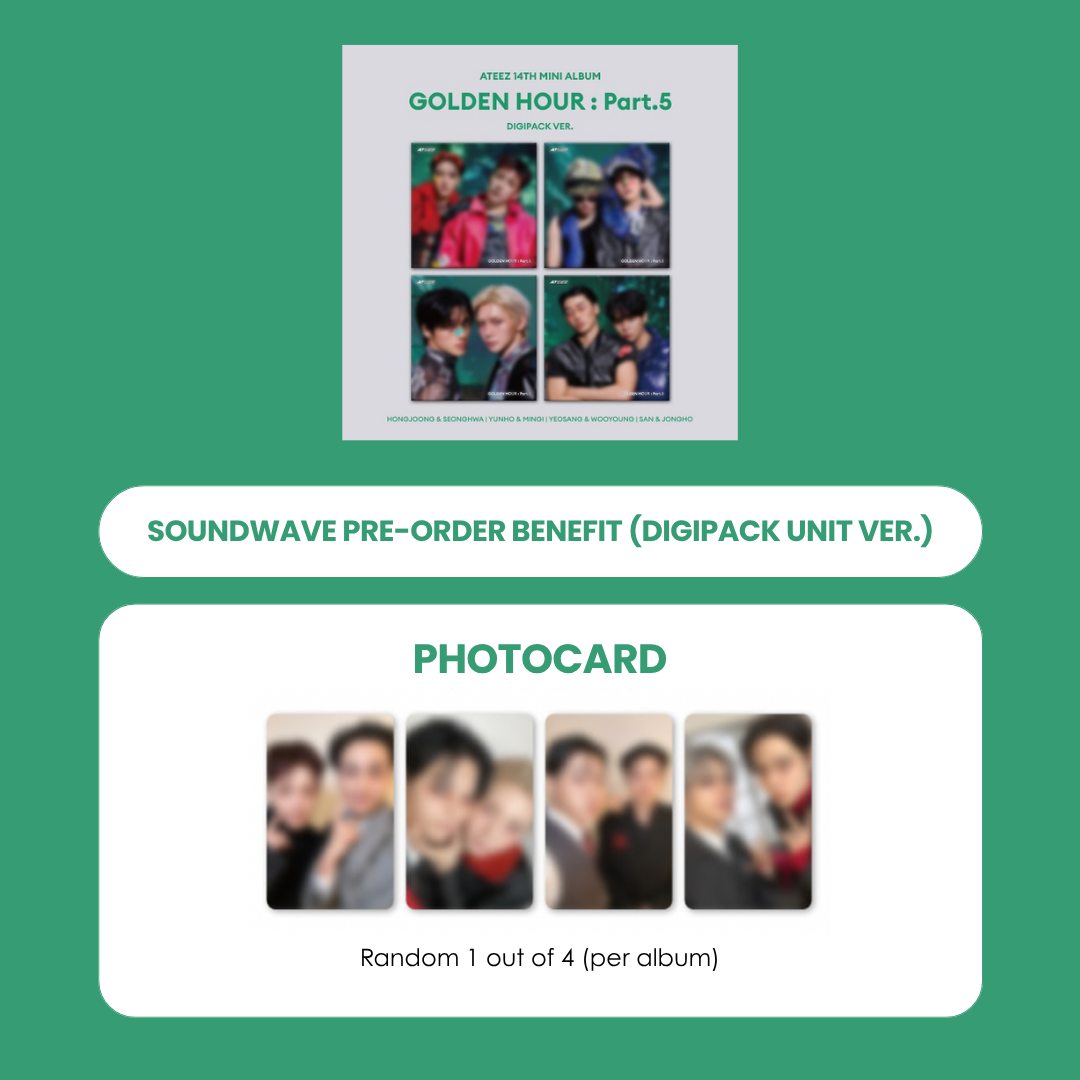 ATEEZ 13TH MINI ALBUM - GOLDEN HOUR : PART.5 (DIGIPACK UNIT VER