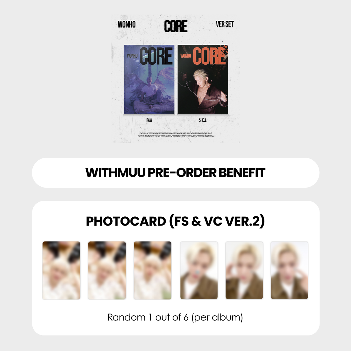 WONHO EP ALBUM - CORE + WITHMUU PHOTOCARD (FS & VC VER.2) (PRE-ORDER)