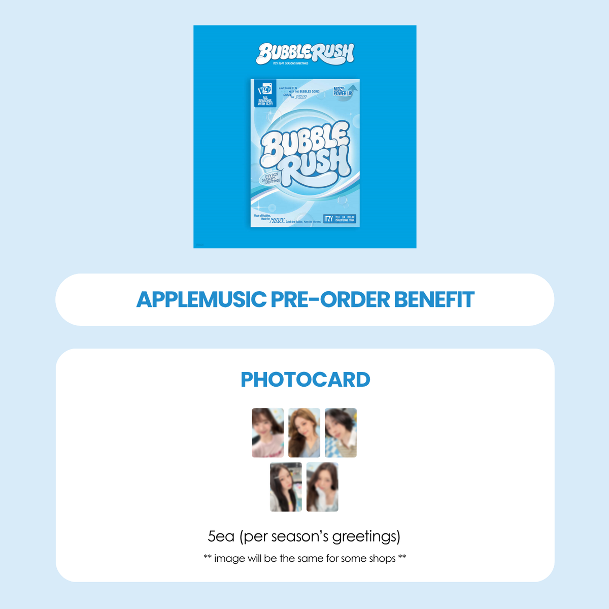 ITZY 2027 SEASON'S GREETINGS - BUBBLE RUSH + APPLEMUSIC PHOTOCARD (PRE-ORDER)