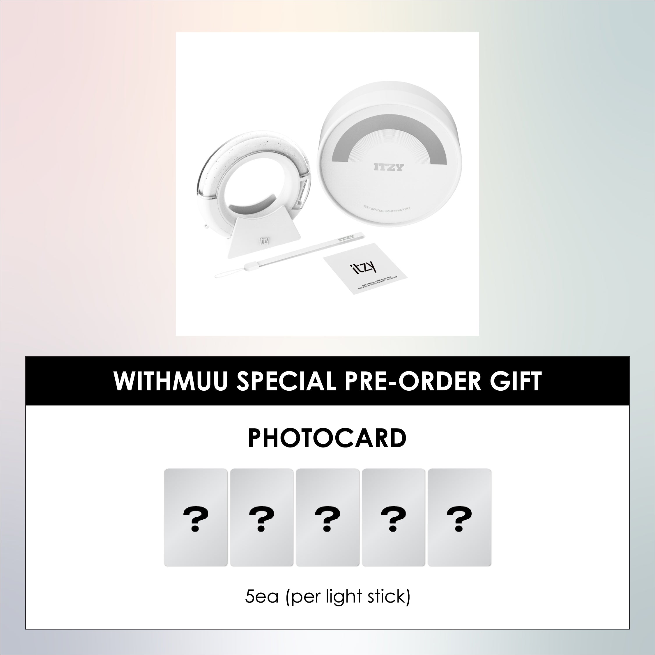 ITZY OFFICIAL LIGHT RING VER.2 + WITHMUU PHOTOCARD